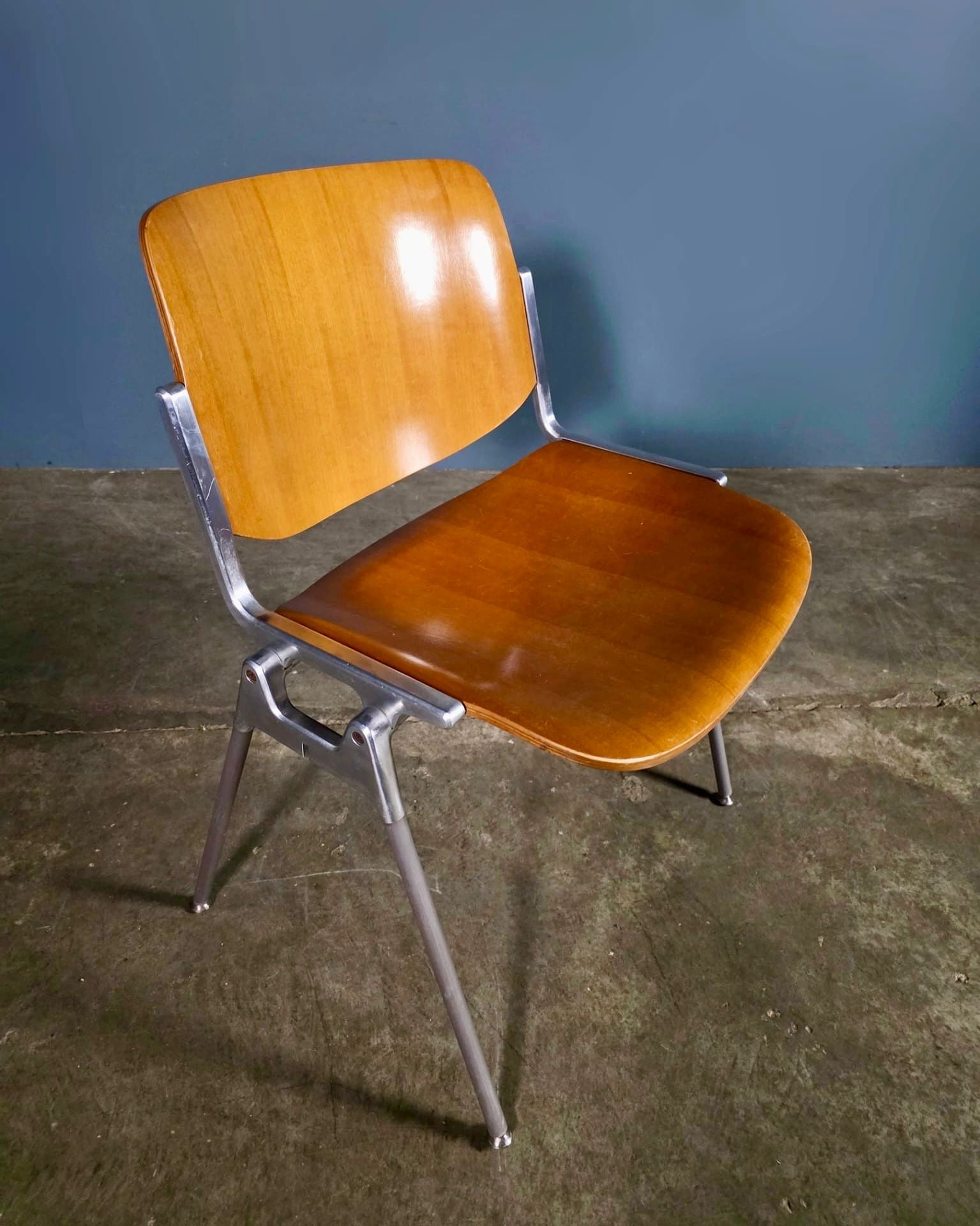 SOLD Set Of Three DSC 106 Stacking Dining Chairs Giancarlo Piretti Castelli Mid Century Vintage Retro MCM