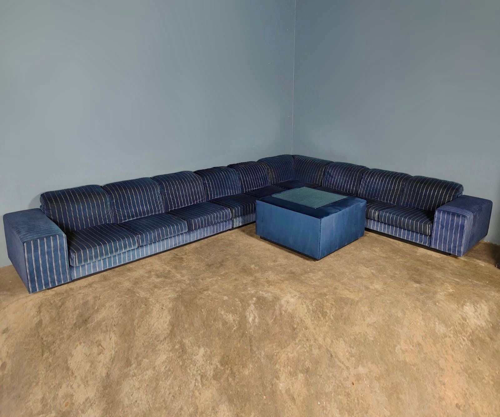 Howard Keith Original Blue Barbican Modular Sofa Set By HK London Mid Century Vintage Retro MCM