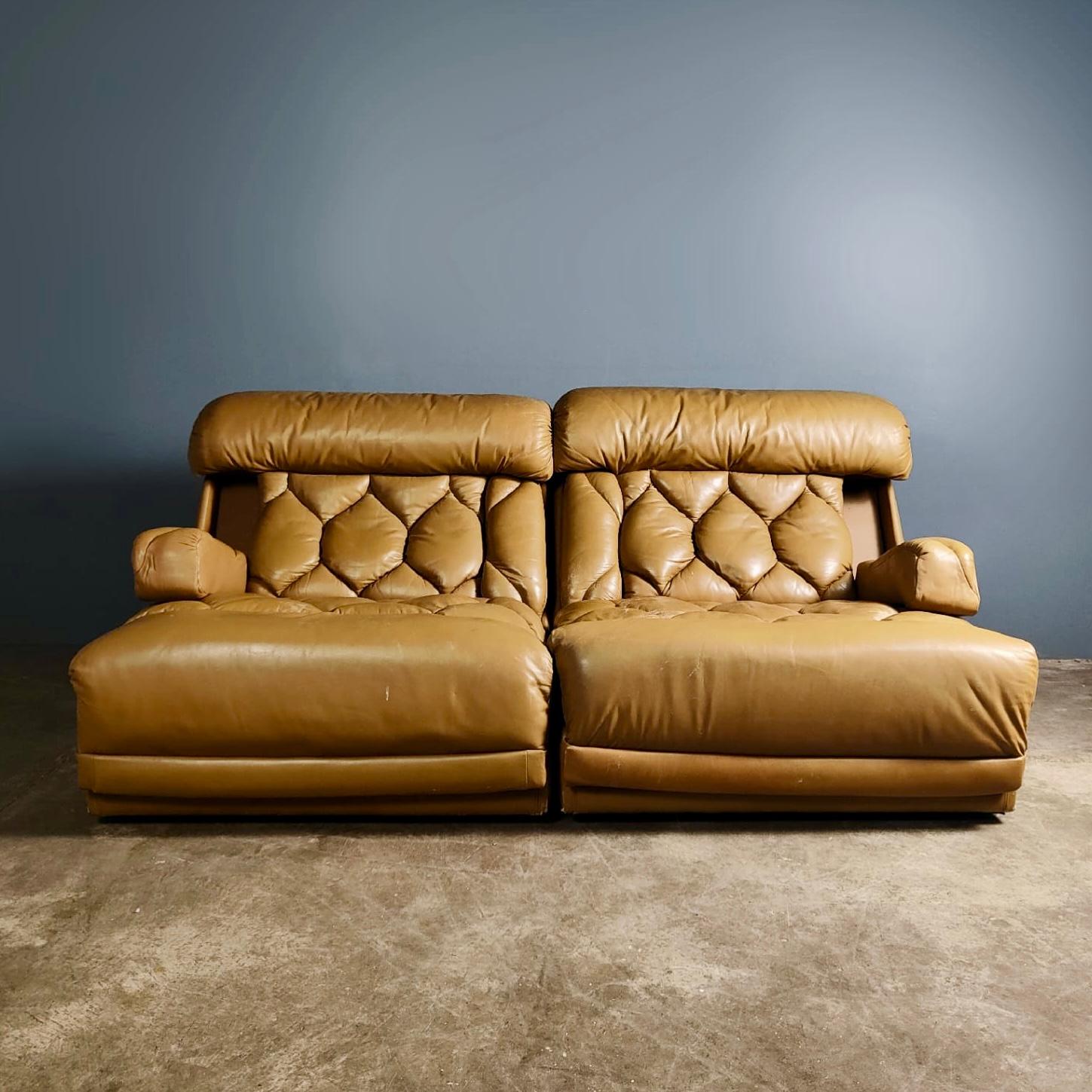 SOLD Pair Of Tetrad Leather Armchairs/Two Seater Sofa Mid Century Vintage Retro MCM