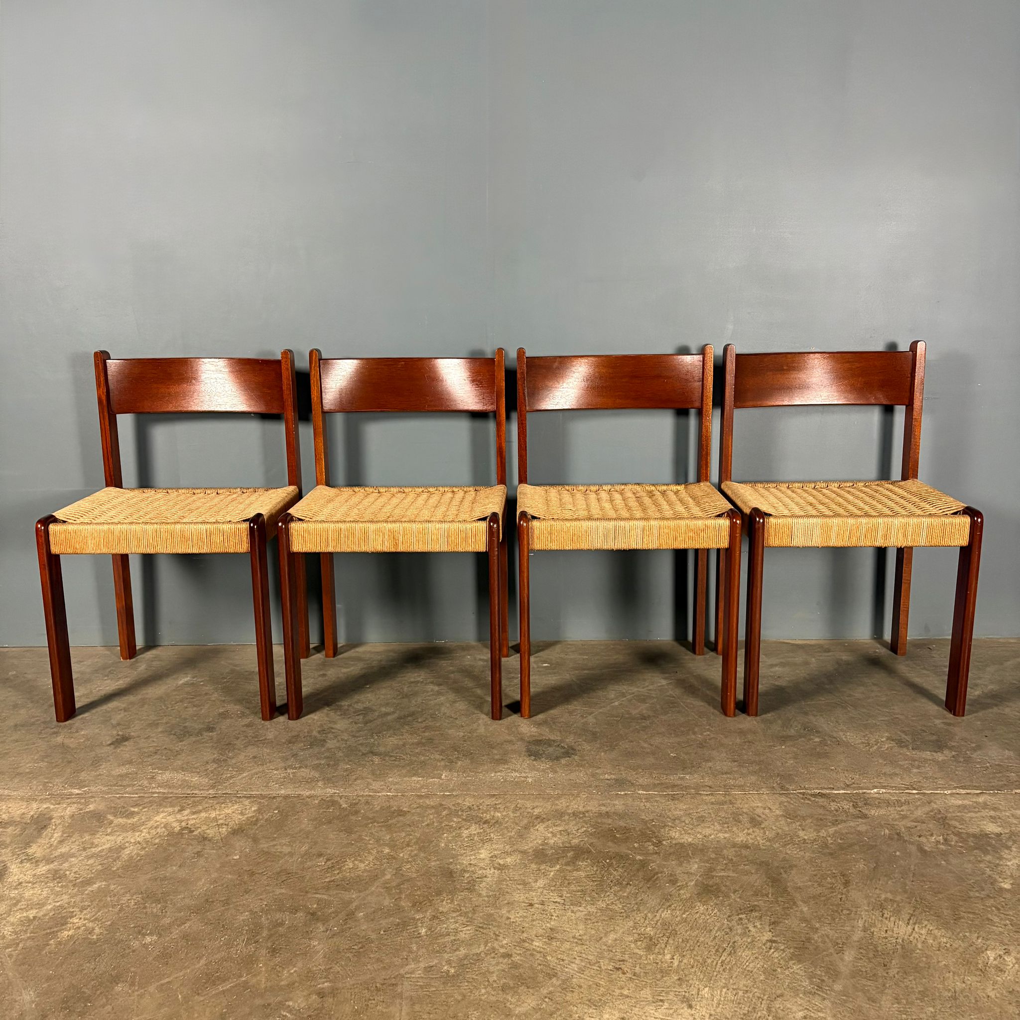 Set Of Four Habitat Faeroe Papercord Dining Chairs Mid Century Vintage Retro MCM