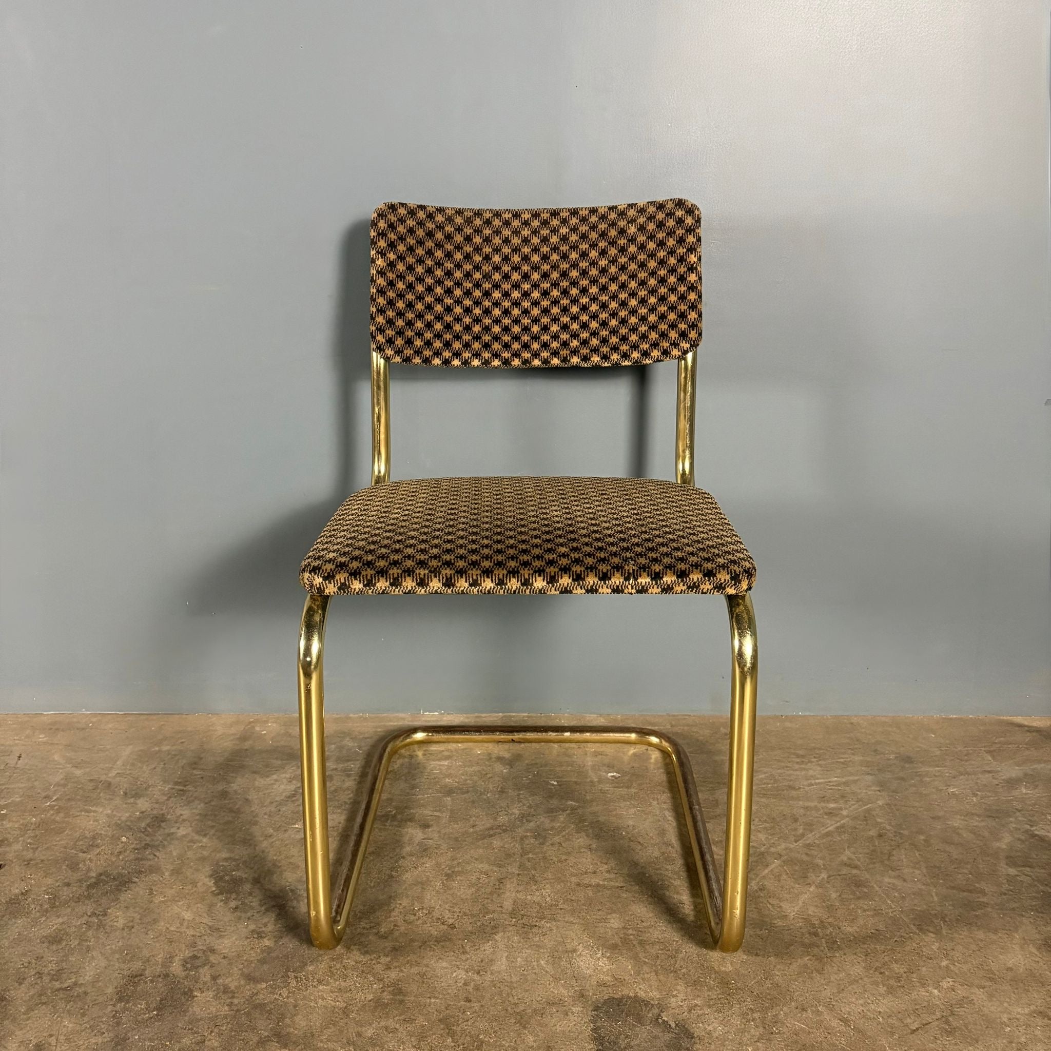 Six Marcel Breuer Cesca Brass Dining Chairs Mid Century Vintage Retro MCM