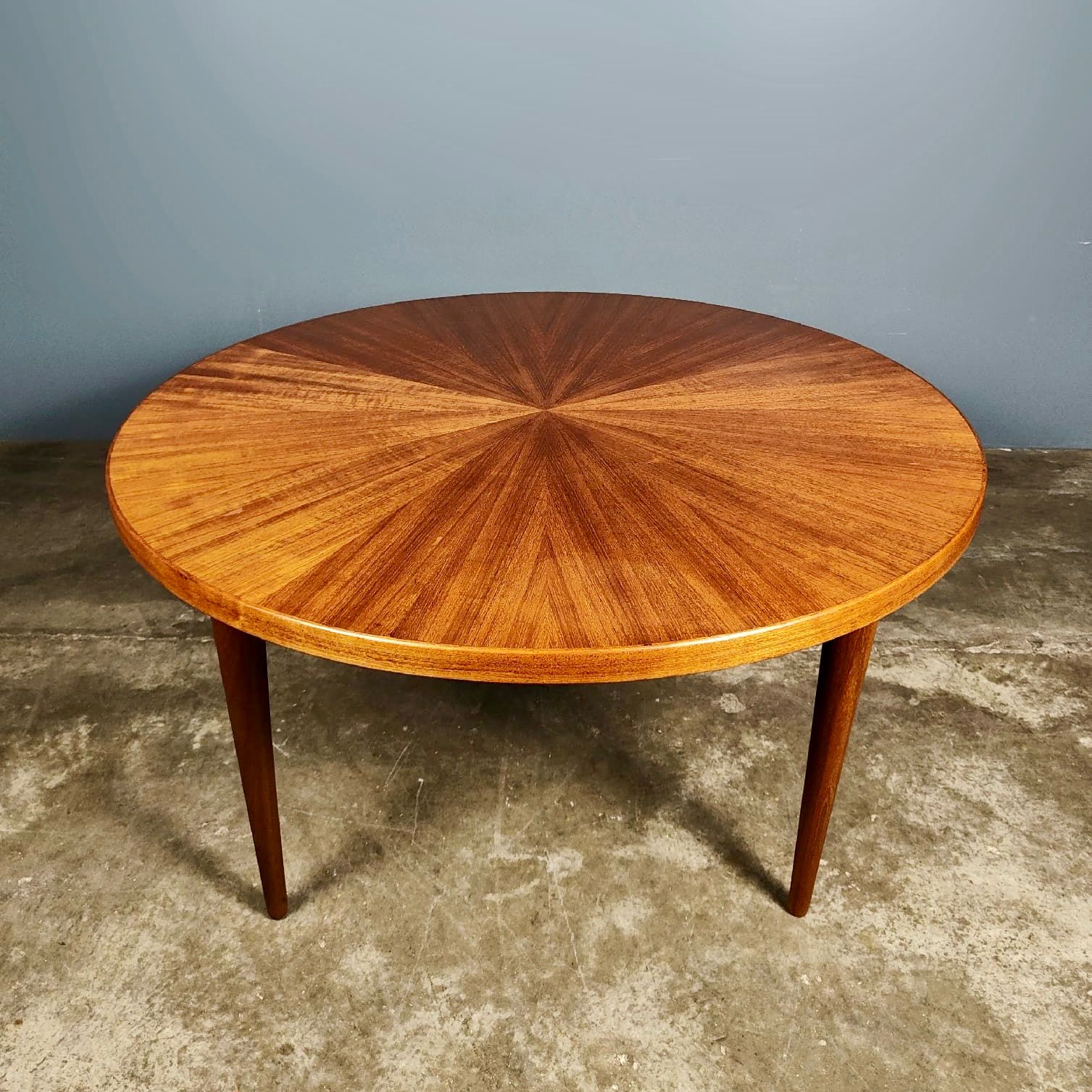 SOLD Mid Century Large Teak Sunburst Coffee Table/Side Table Vintage Retro MCM