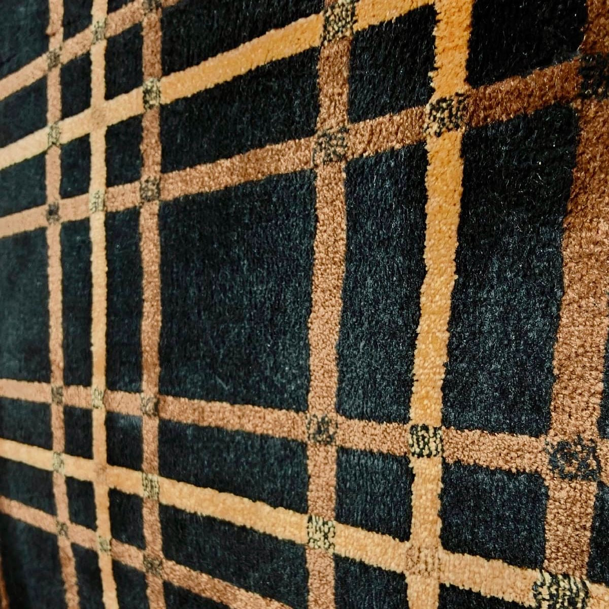 SOLD 4 x Mid Century Pieff Lisse Velvet Brass Geometric Dining Chairs Vintage Retro MCM