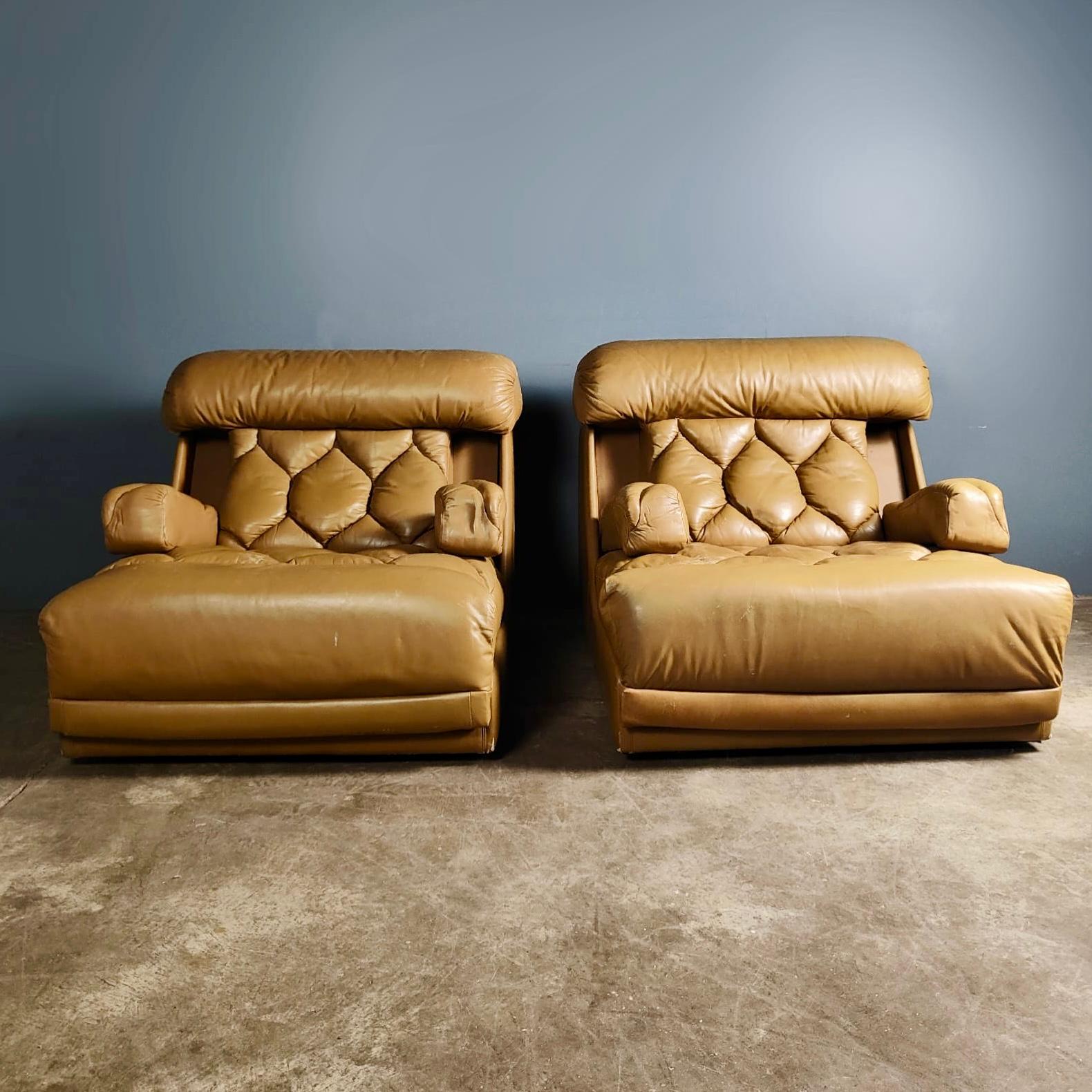 SOLD Pair Of Tetrad Leather Armchairs/Two Seater Sofa Mid Century Vintage Retro MCM