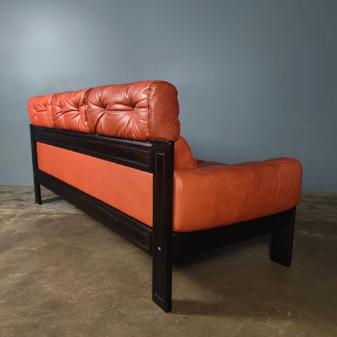 SOLD Mid Century Norwegian Ekornes Brasilia Leather Three Seater Sofa Vintage Retro MCM