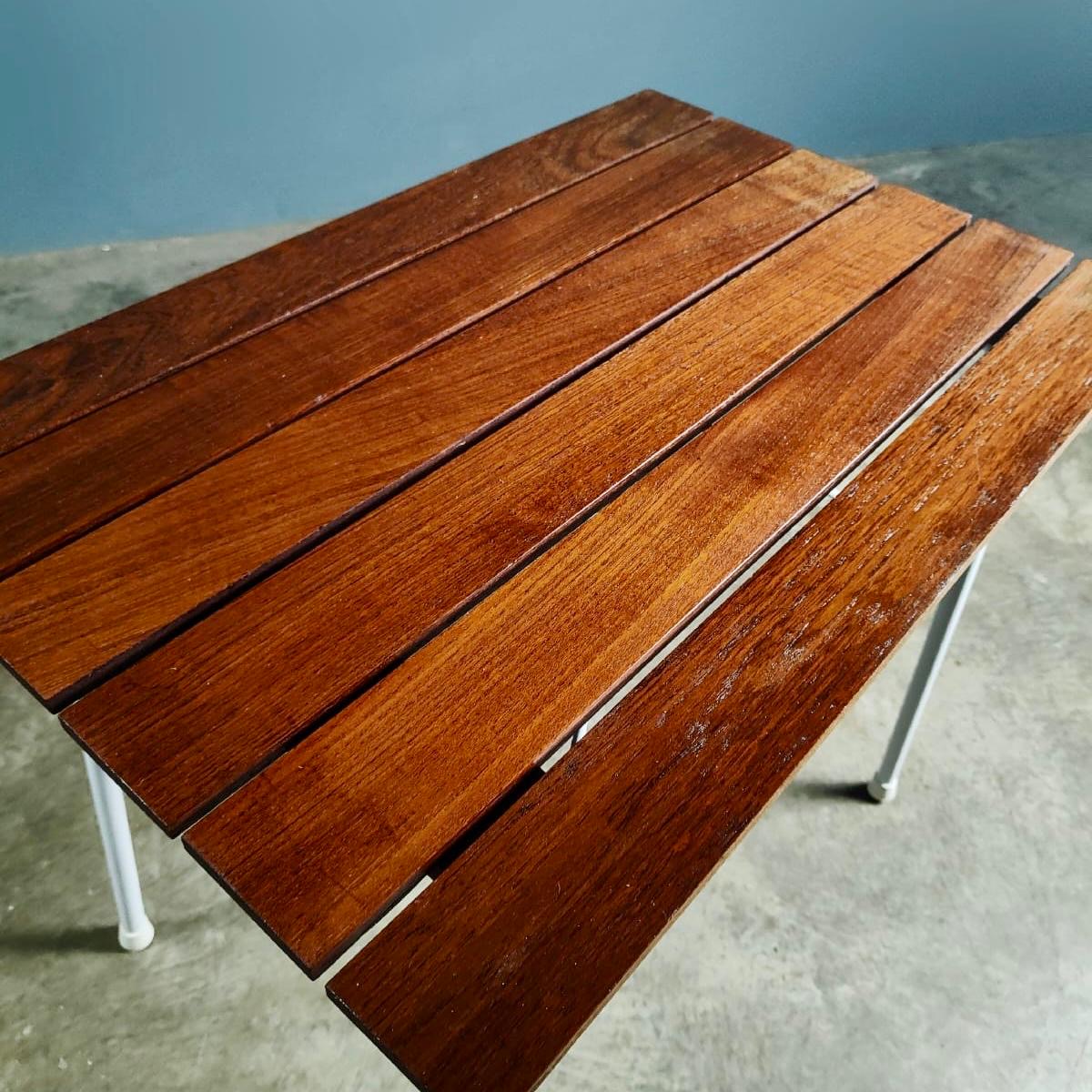 SOLD Danish Teak Daneline BKS 4 Garden Stacking Chairs & Table Mid Century Vintage Retro MCM