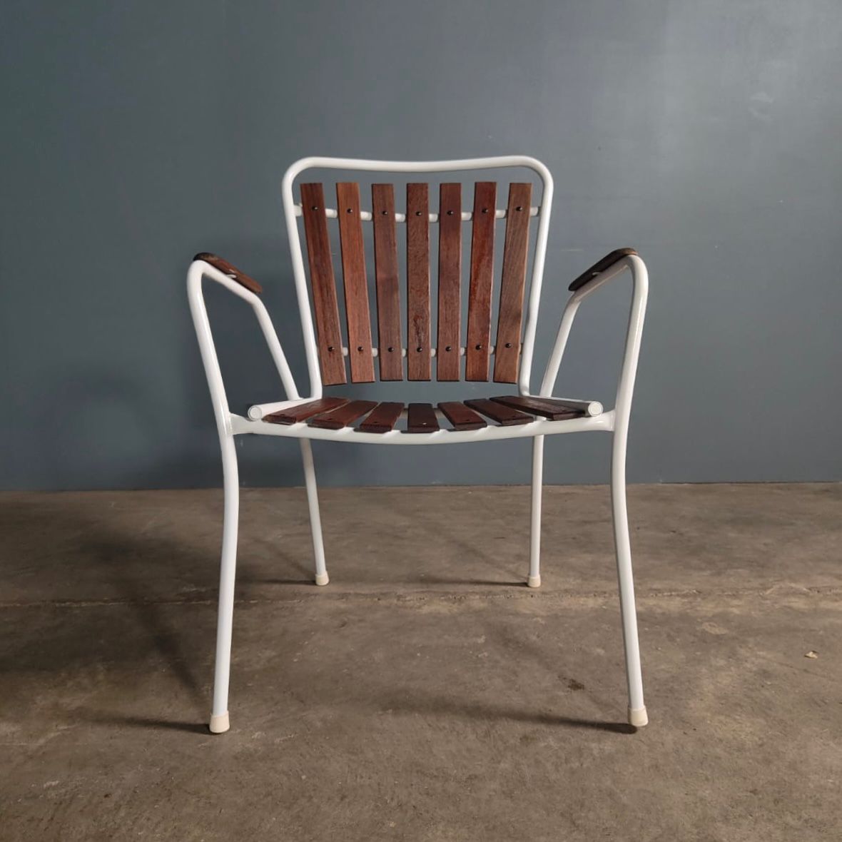 SOLD Four Daneline BKS Garden Stacking Chairs & Folding Sunburst Table Danish Teak Mid Century Vintage Retro MCM