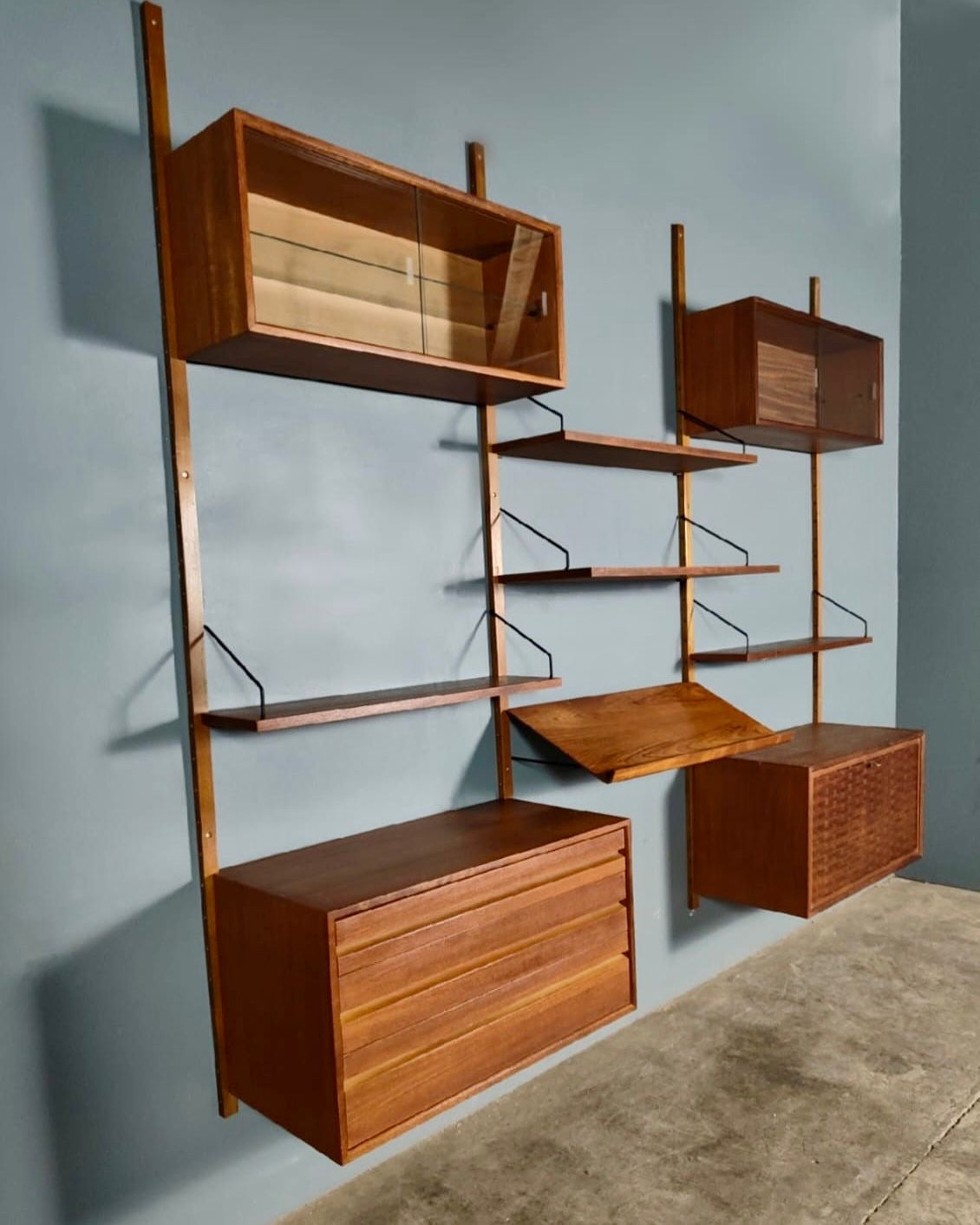 Mid Century Poul Cadovius Royal System Cado Large Teak Wall Unit Vintage Retro MCM