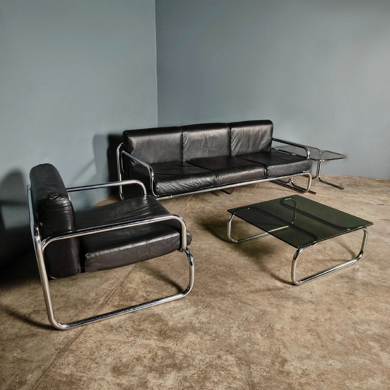 SOLD Mid Century Rodney Kinsman OMK Lounge Seating Set T2 T3 - Three Seater Sofa, Armchair, Coffee Table & Side Table Vintage Retro MCM