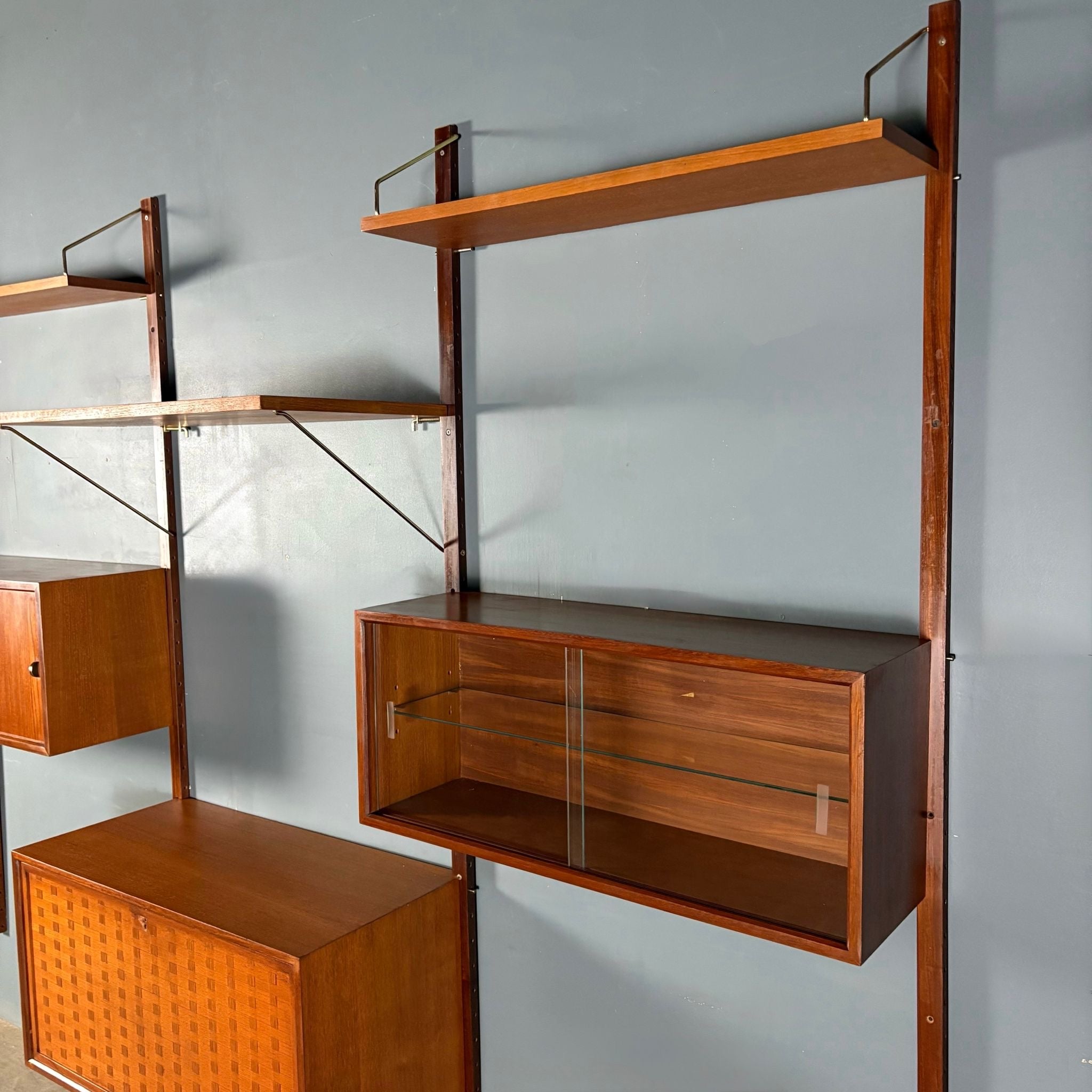 Mid Century Poul Cadovius Royal System Cado Large Teak Wall Unit Vintage Retro MCM Set 6