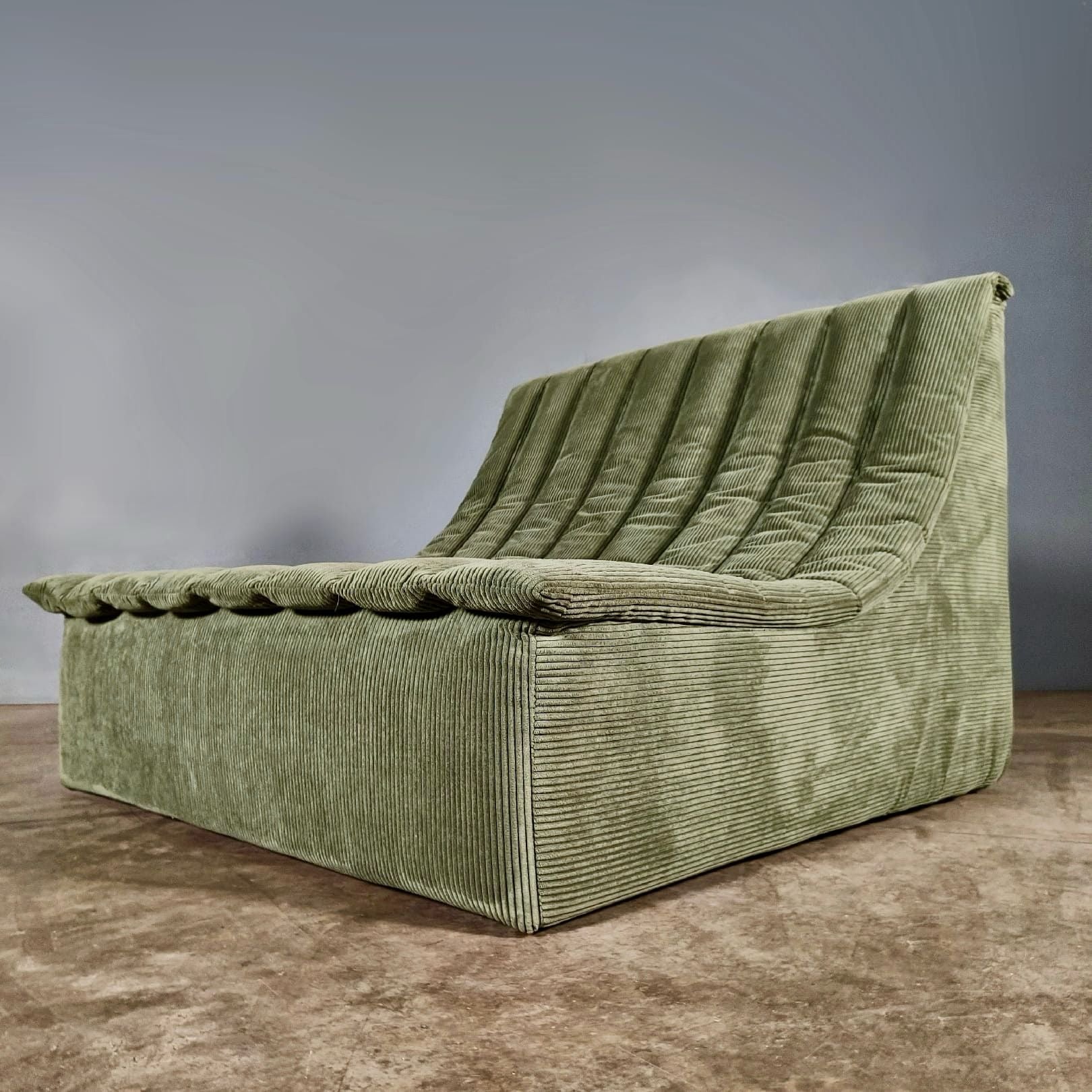 SOLD Pair Of Habitat Green Velvet Scoops Lounge Chairs Mid Century Vintage Retro MCM