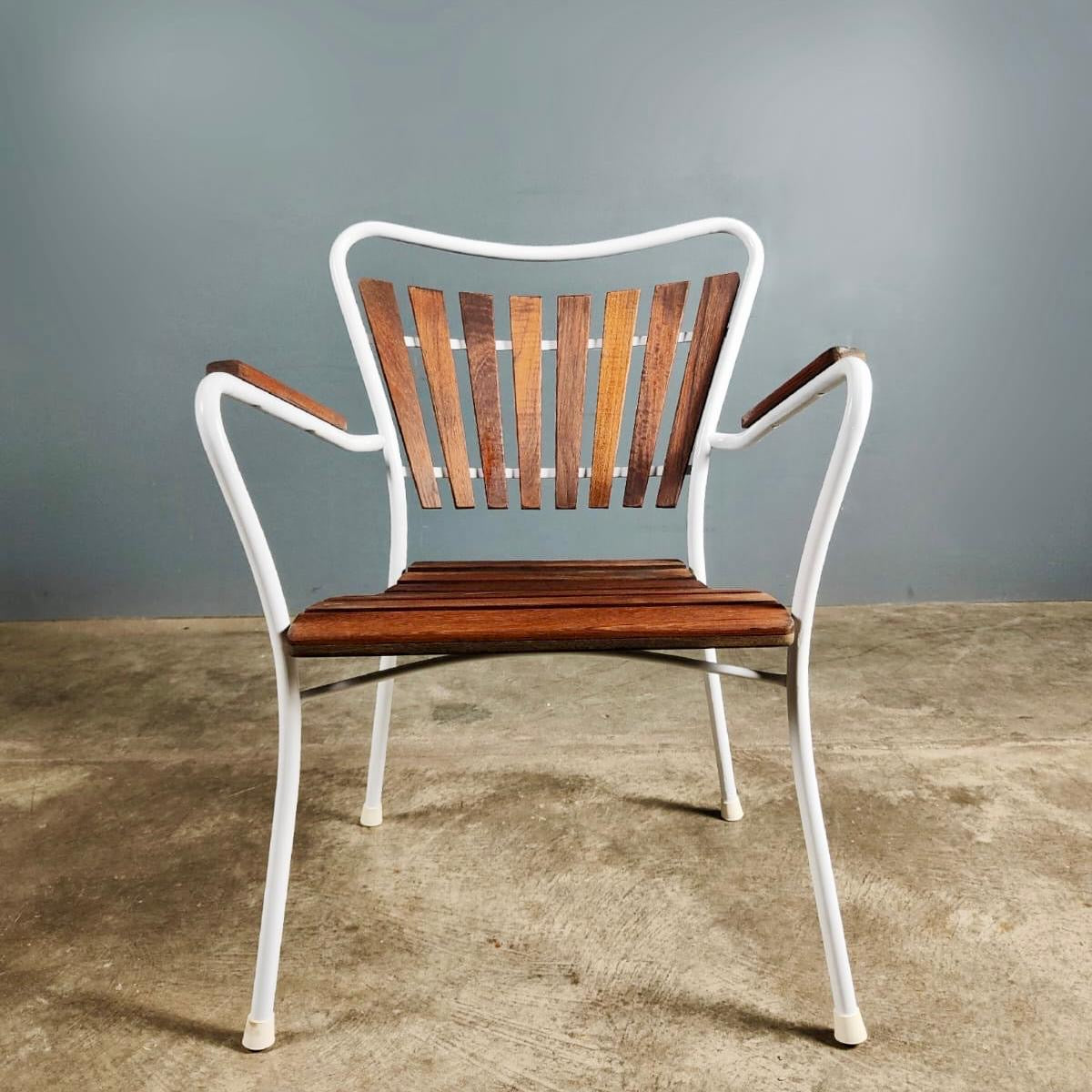 SOLD Danish Teak Daneline BKS 4 Garden Stacking Chairs & Table Mid Century Vintage Retro MCM