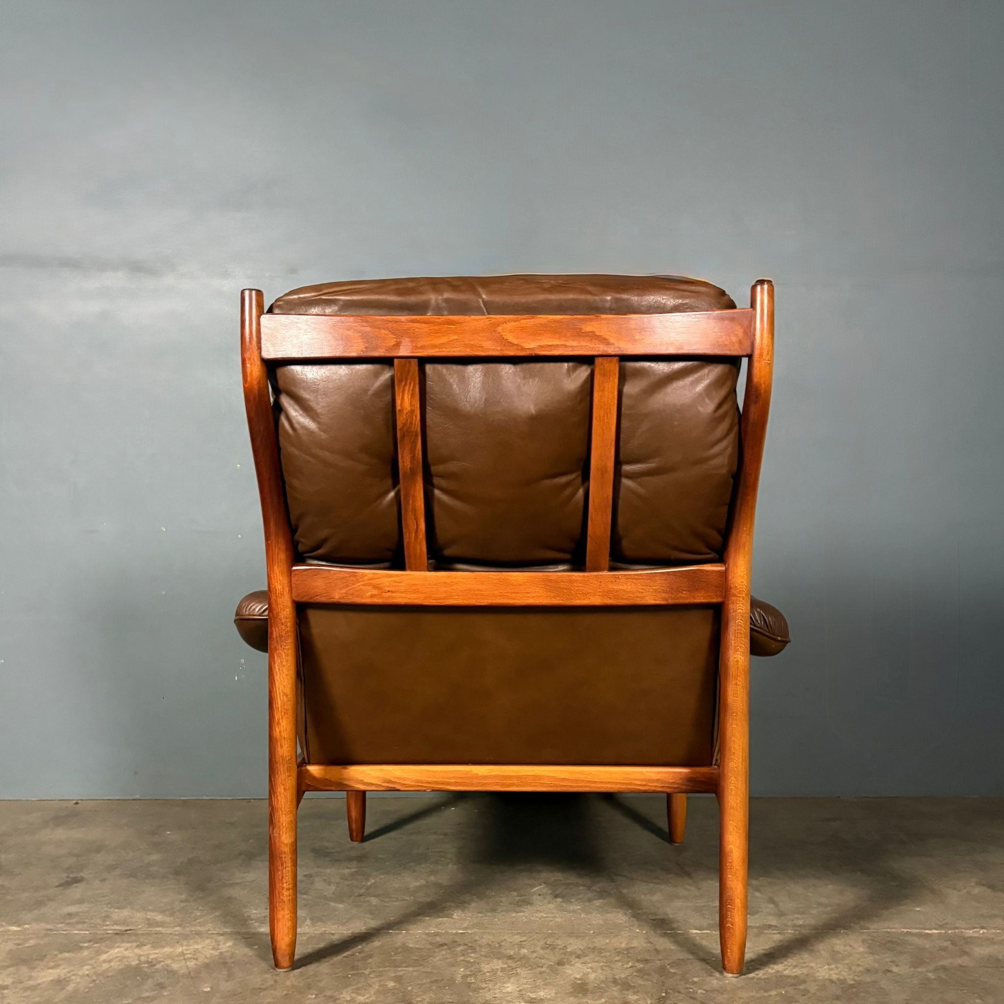Mid Century Göte Möbler Brown Leather Armchair Vintage Retro MCM