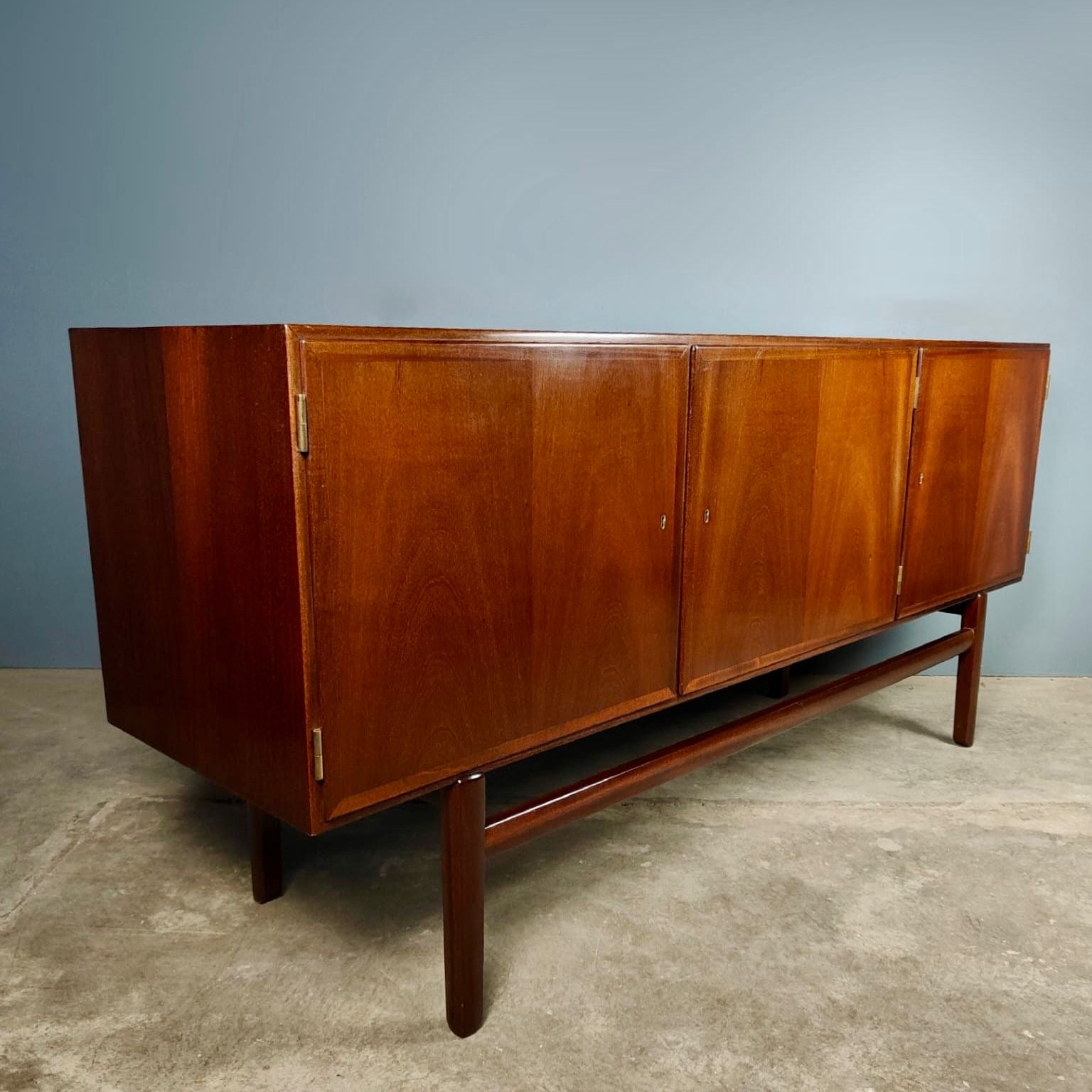 SOLD Rungstedlund Mahogany Danish Sideboard By Ole Wanscher For Poul Jeppesen Mid Century Vintage Retro MCM