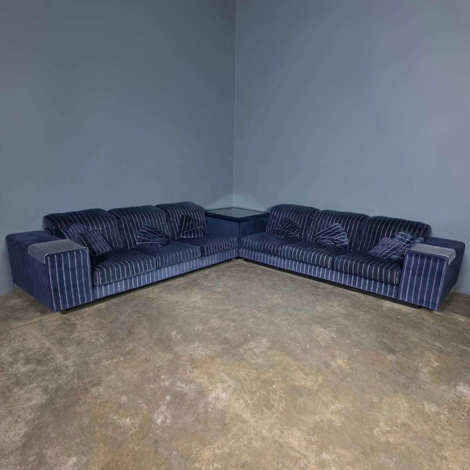 Howard Keith Original Blue Barbican Modular Sofa Set By HK London Mid Century Vintage Retro MCM