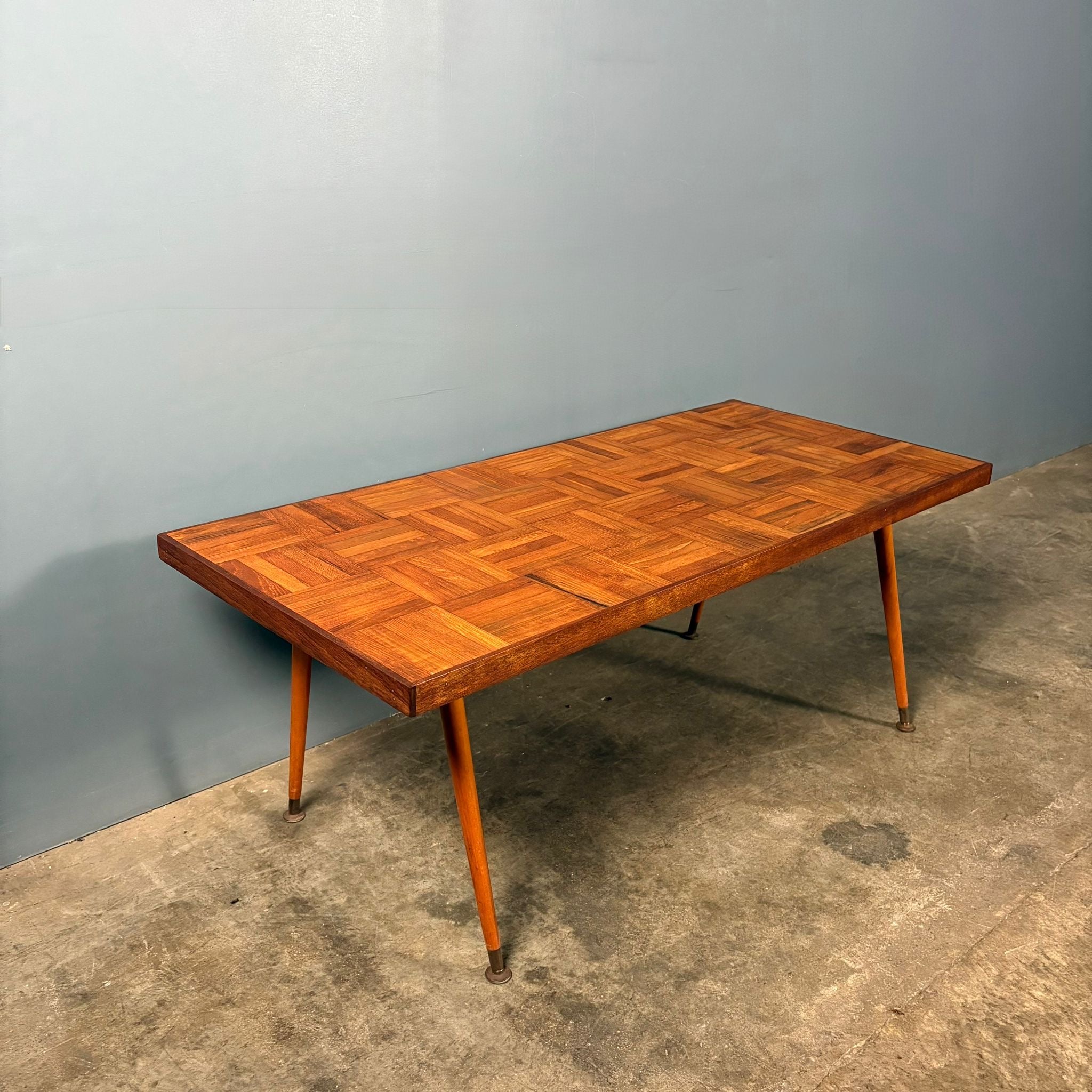 Teak Parquet Coffee Table Mid Century Vintage Retro MCM