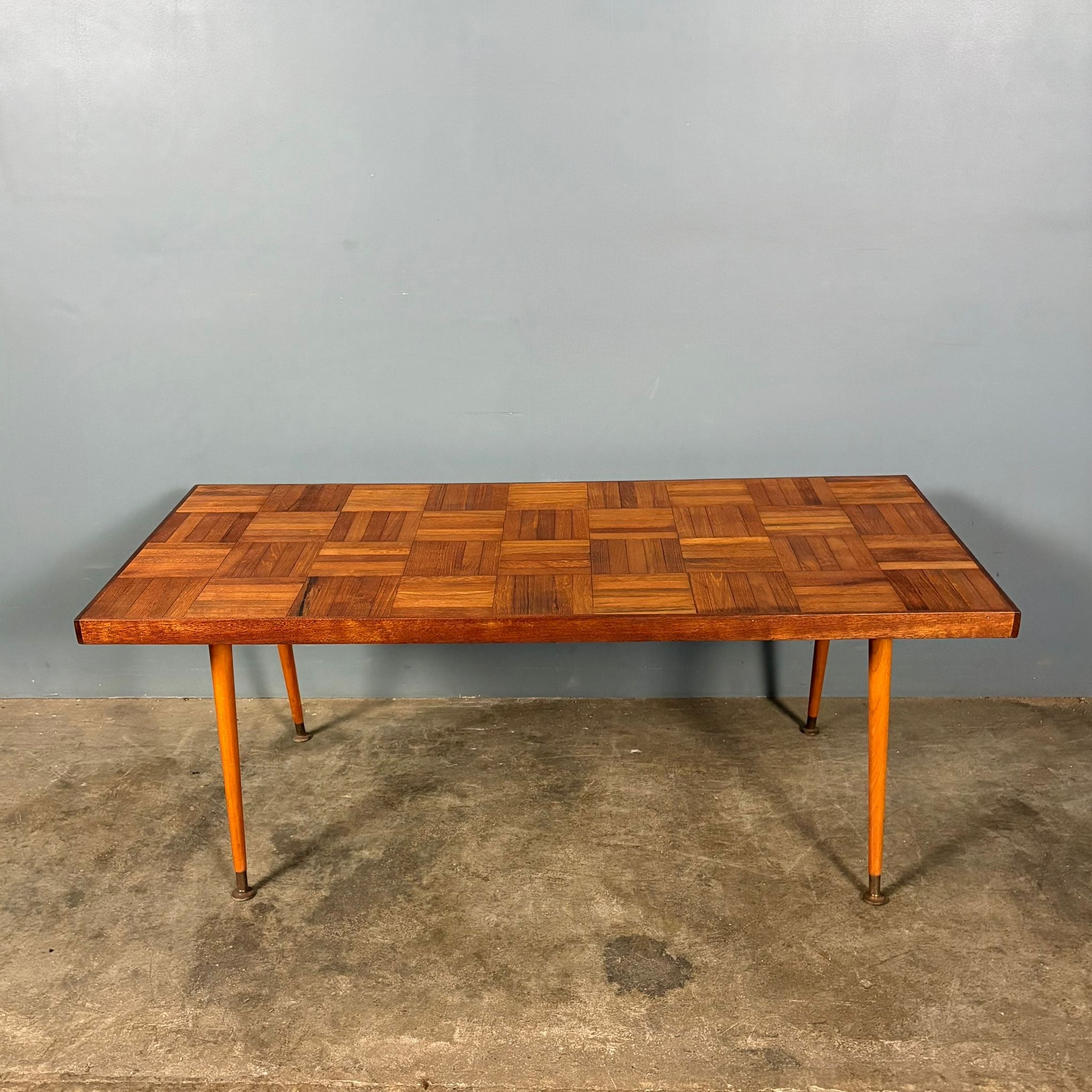 Teak Parquet Coffee Table Mid Century Vintage Retro MCM