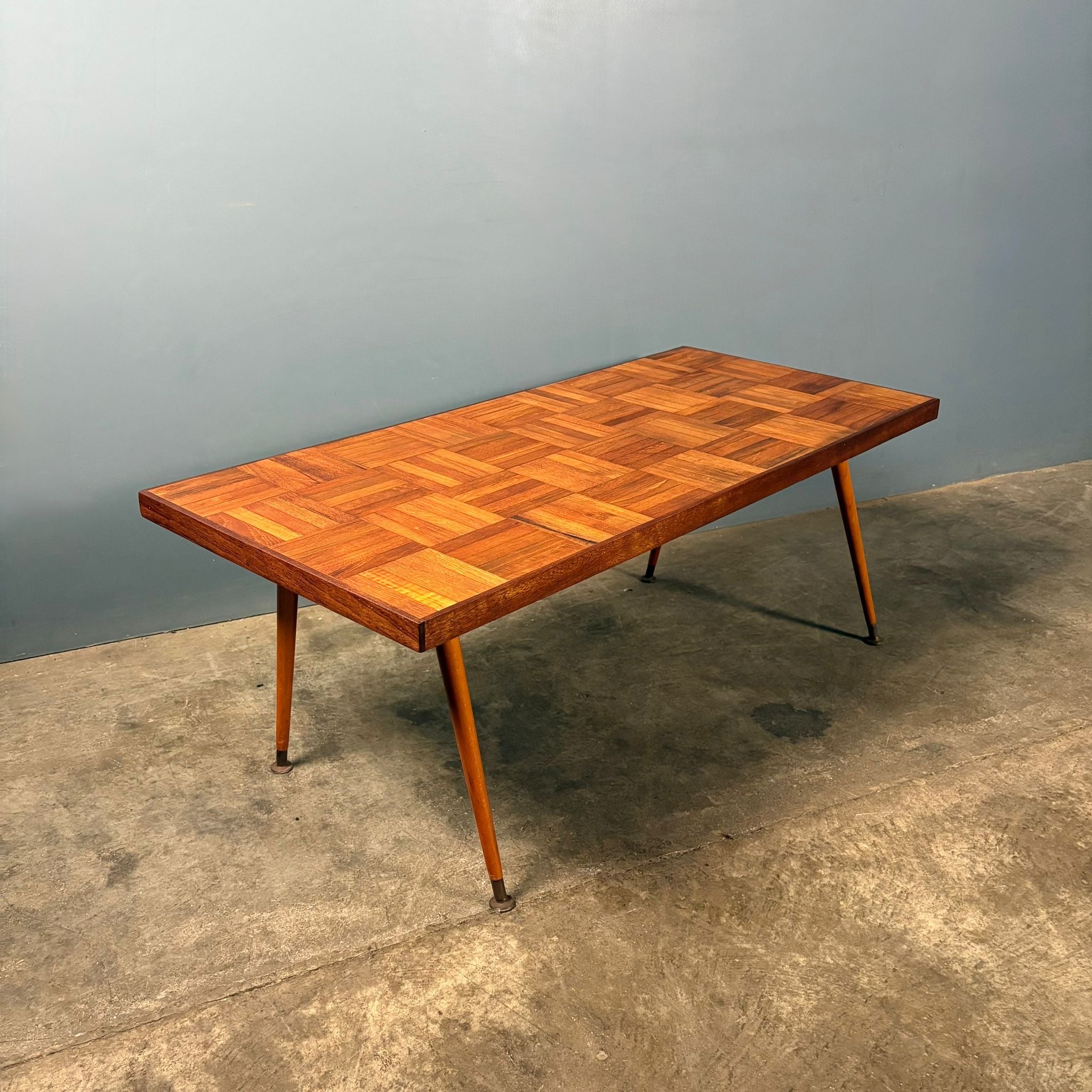 Teak Parquet Coffee Table Mid Century Vintage Retro MCM