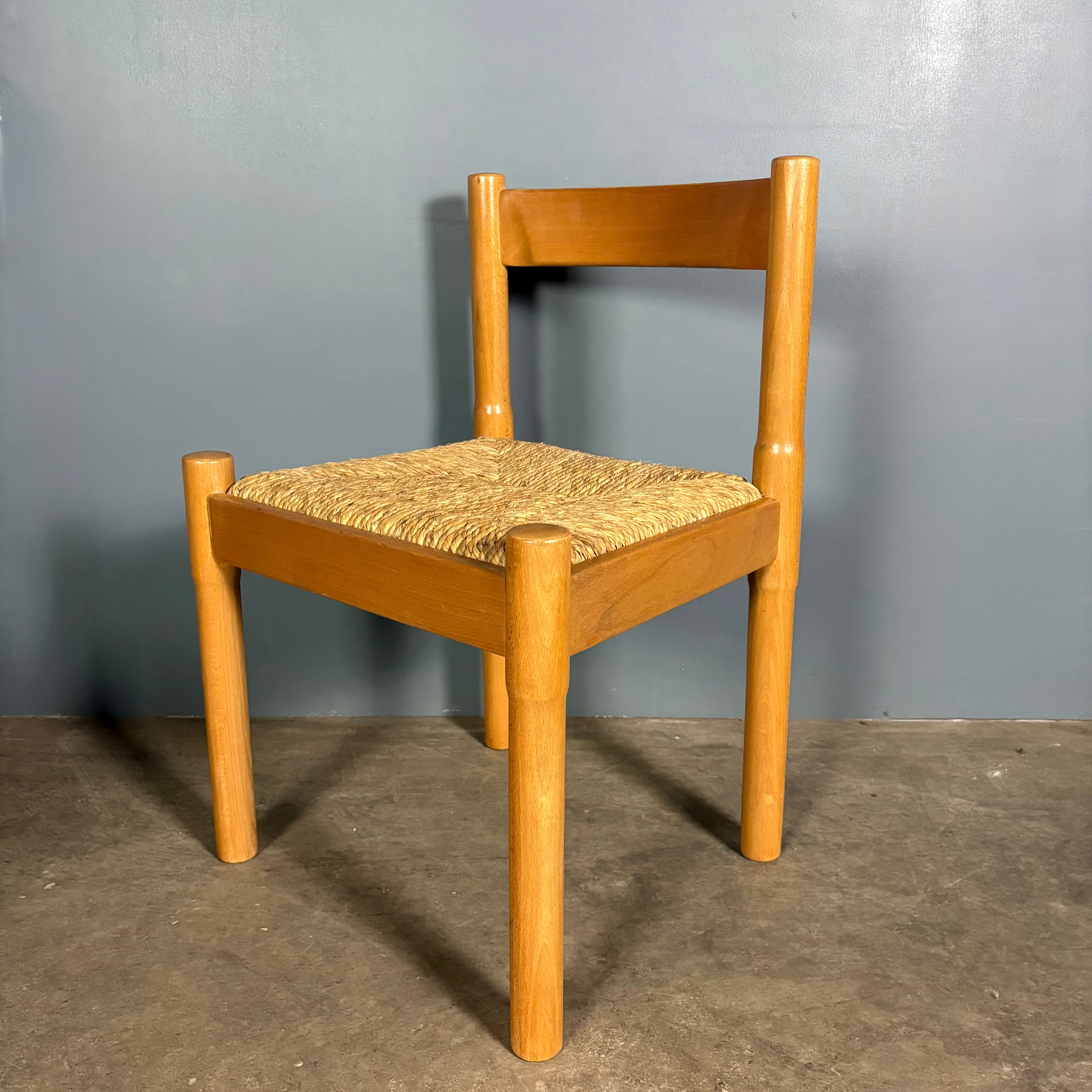 SOLD Pair Of Carimate Rush & Beech Dining Chairs Vico Magistretti Cassina Mid Century Vintage Retro MCM