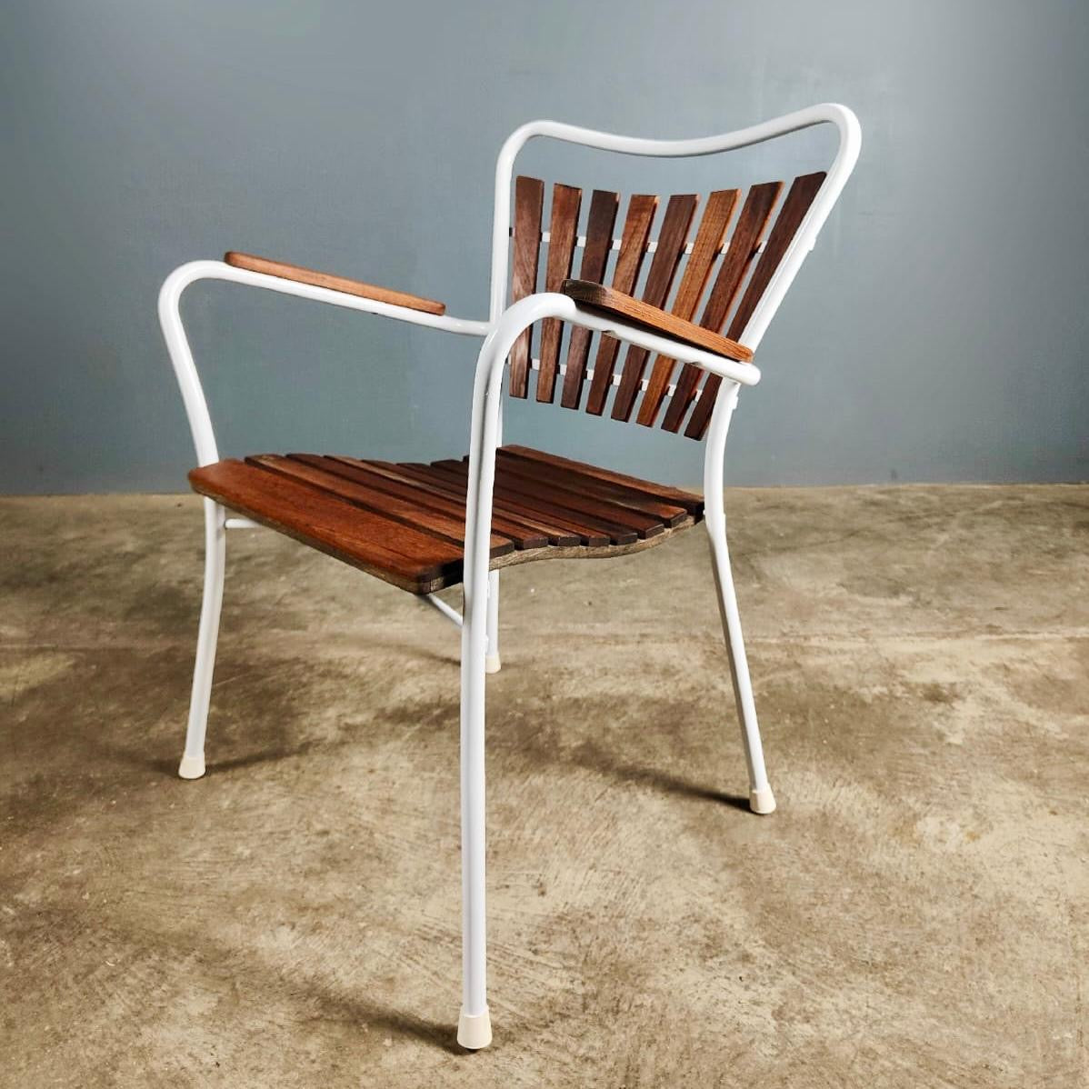 SOLD Danish Teak Daneline BKS 4 Garden Stacking Chairs & Table Mid Century Vintage Retro MCM