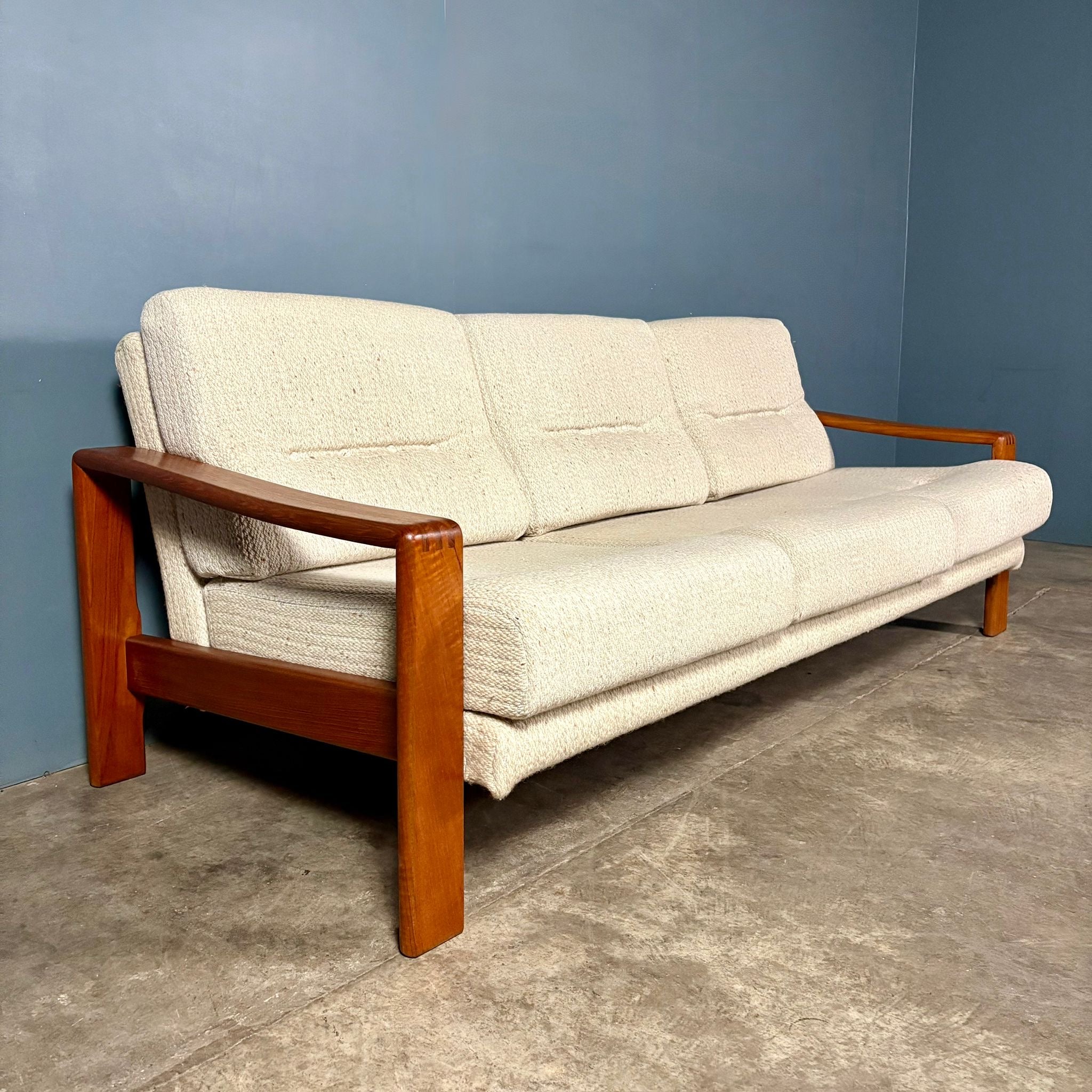 SOLD Danish Three Seater Sofa Teak Mid Century Vintage Retro MCM