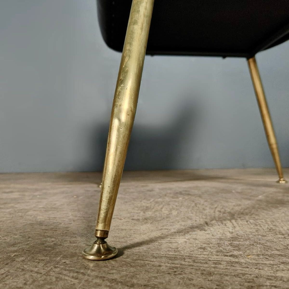 SOLD Black Leather Accent Chair By Gio Ponti Alberto Rosselli Arflex Mid Century Vintage Retro MCM