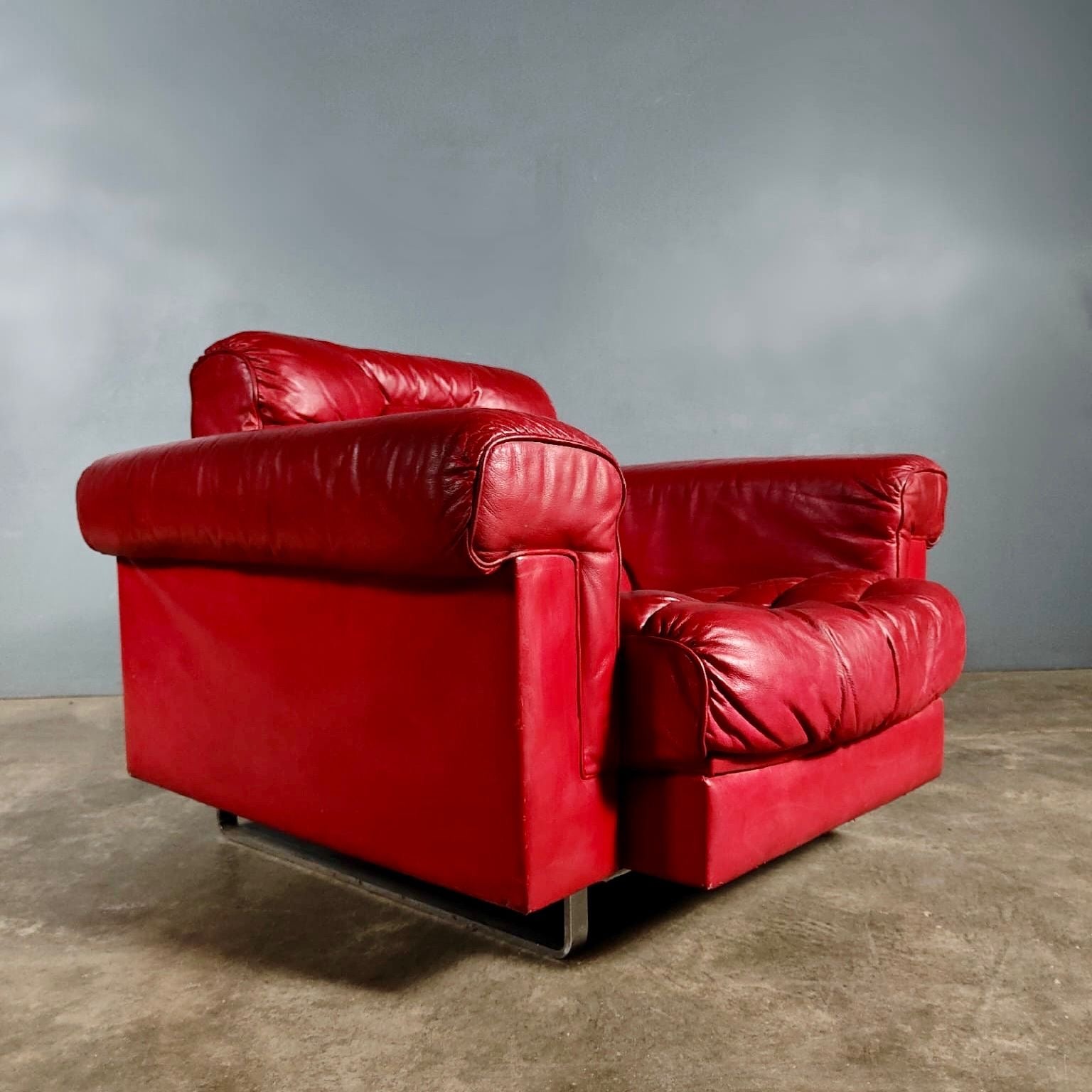 SOLD Pair Of Reclining Armchairs De Sede DS-P Leather By Robert Haussmann Switzerland 1971 Mid Century Vintage Retro MCM