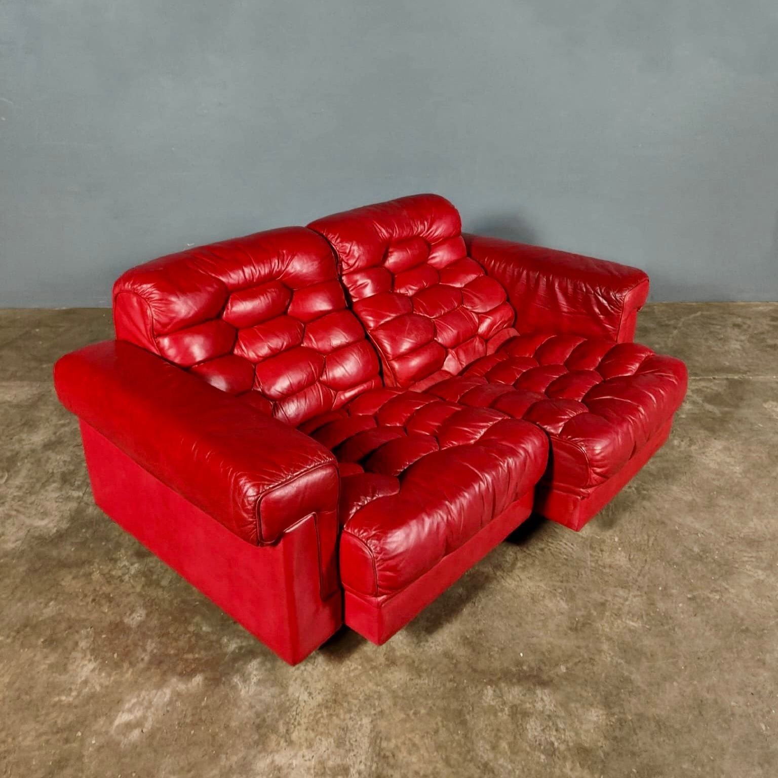 SOLD Reclining Two Seater Sofa De Sede DS-P Leather By Robert Haussmann Switzerland 1971 Mid Century Vintage Retro MCM