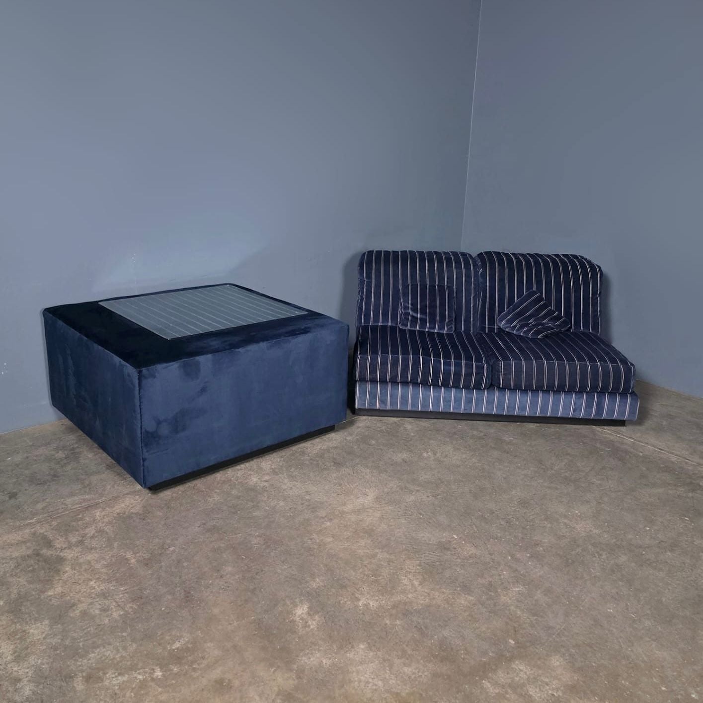 Howard Keith Original Blue Barbican Modular Sofa Set By HK London Mid Century Vintage Retro MCM