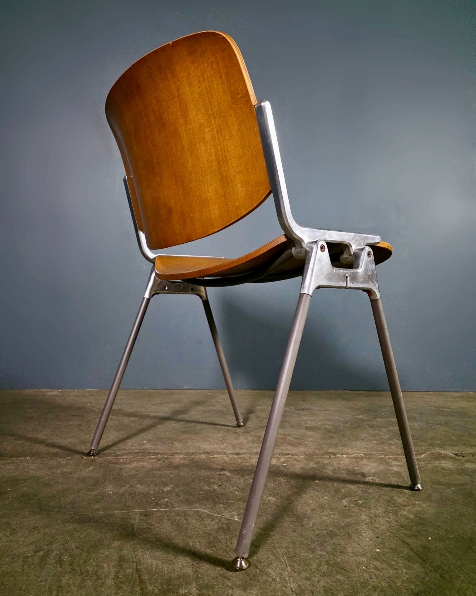 SOLD Set Of Three DSC 106 Stacking Dining Chairs Giancarlo Piretti Castelli Mid Century Vintage Retro MCM