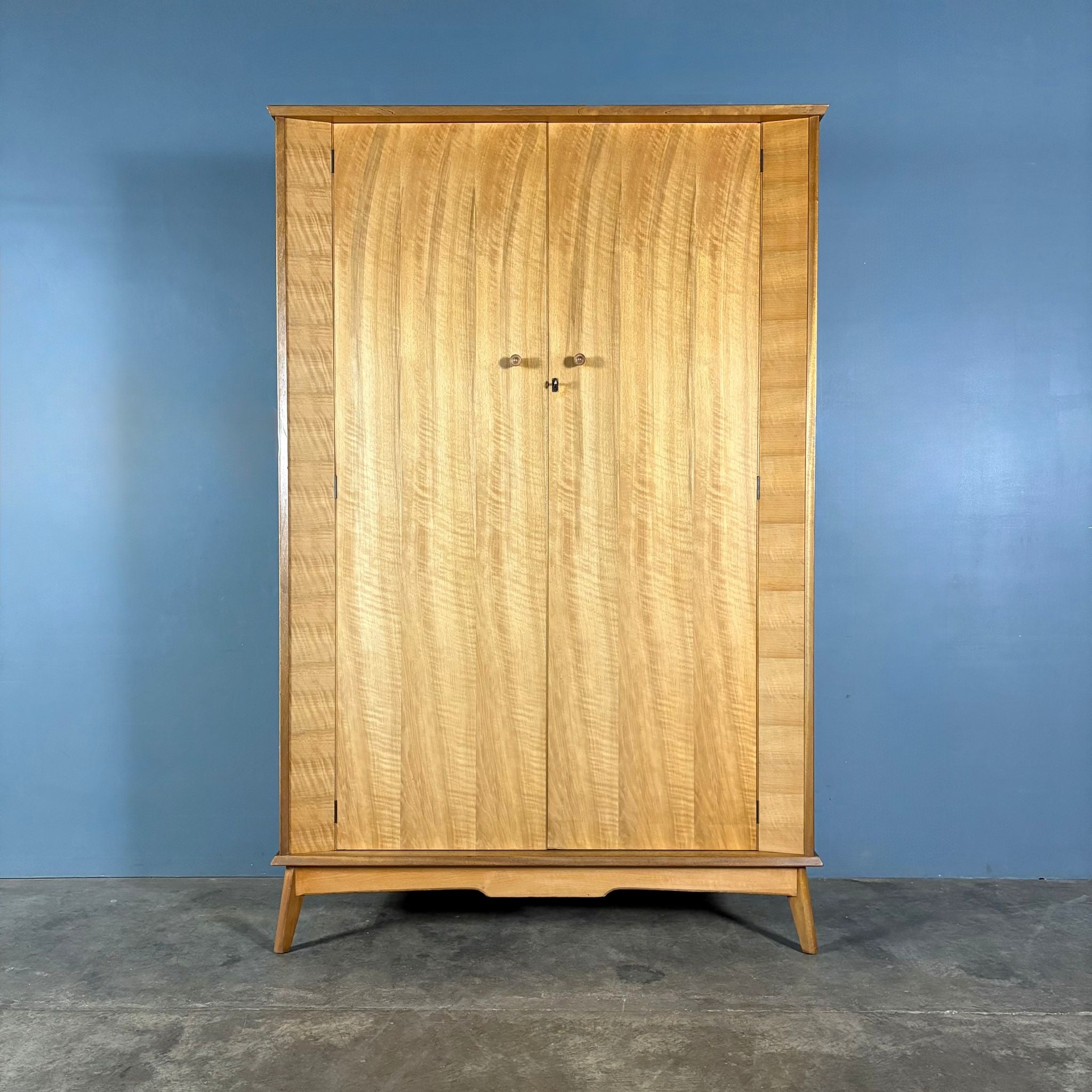 Pair Of Alfred Cox Matching ‘His & Her’ Walnut Wardrobes Mid Century Vintage Retro MCM