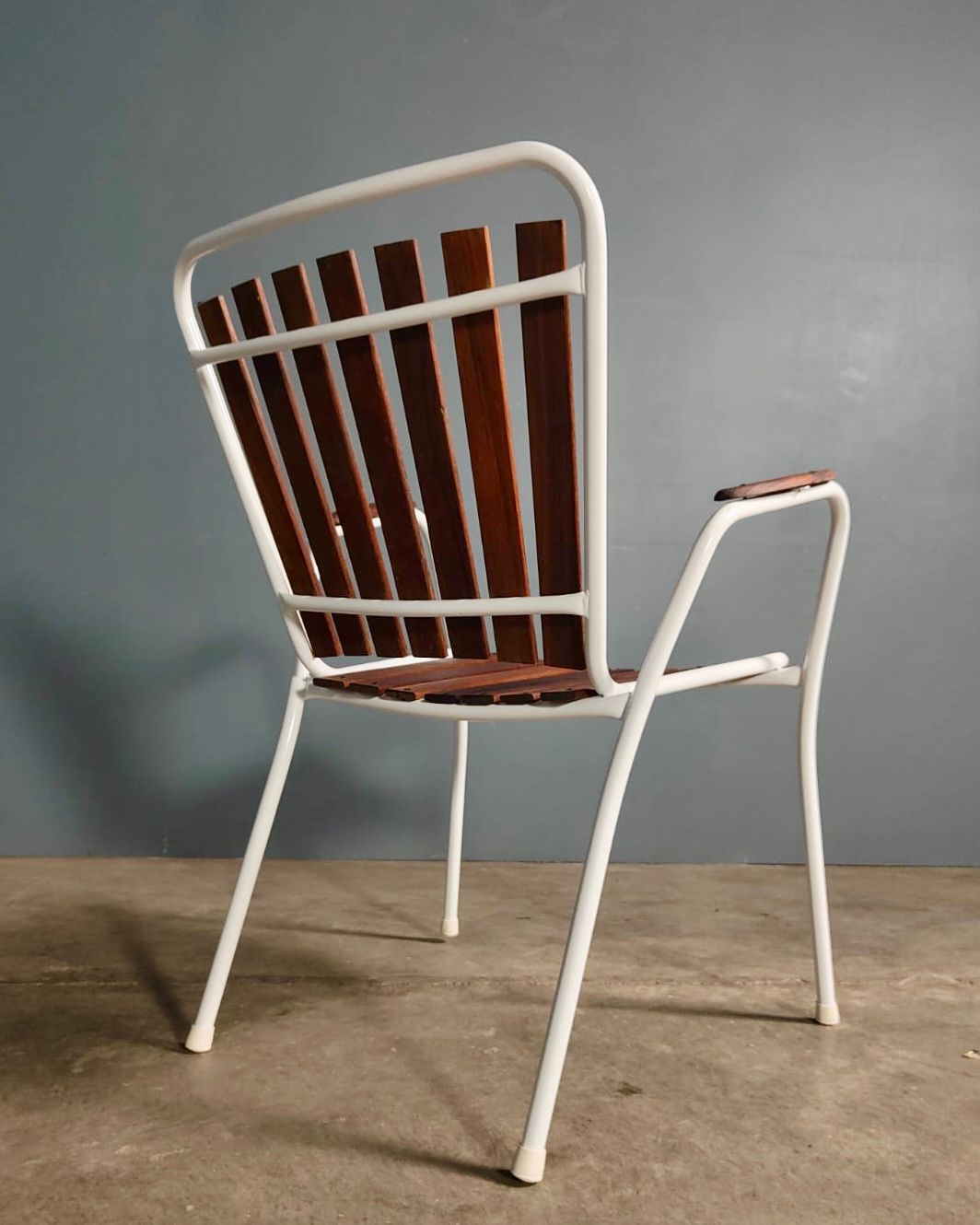 SOLD Four Daneline BKS Garden Stacking Chairs & Folding Sunburst Table Danish Teak Mid Century Vintage Retro MCM