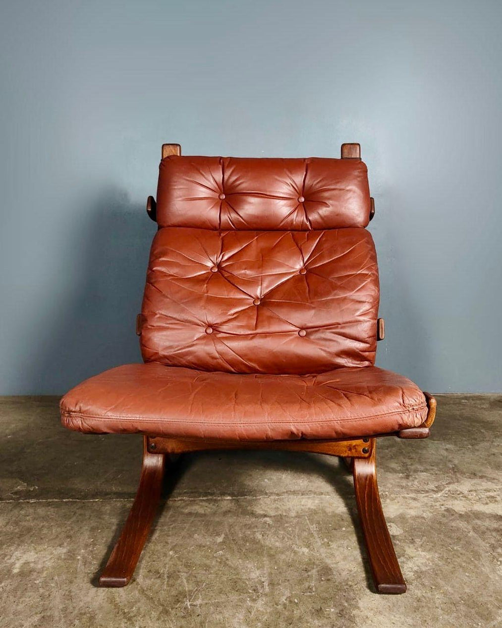 SOLD Siesta Leather Lounge Chair By Ingmar Relling For Westnofa Mid Century Vintage Retro MCM