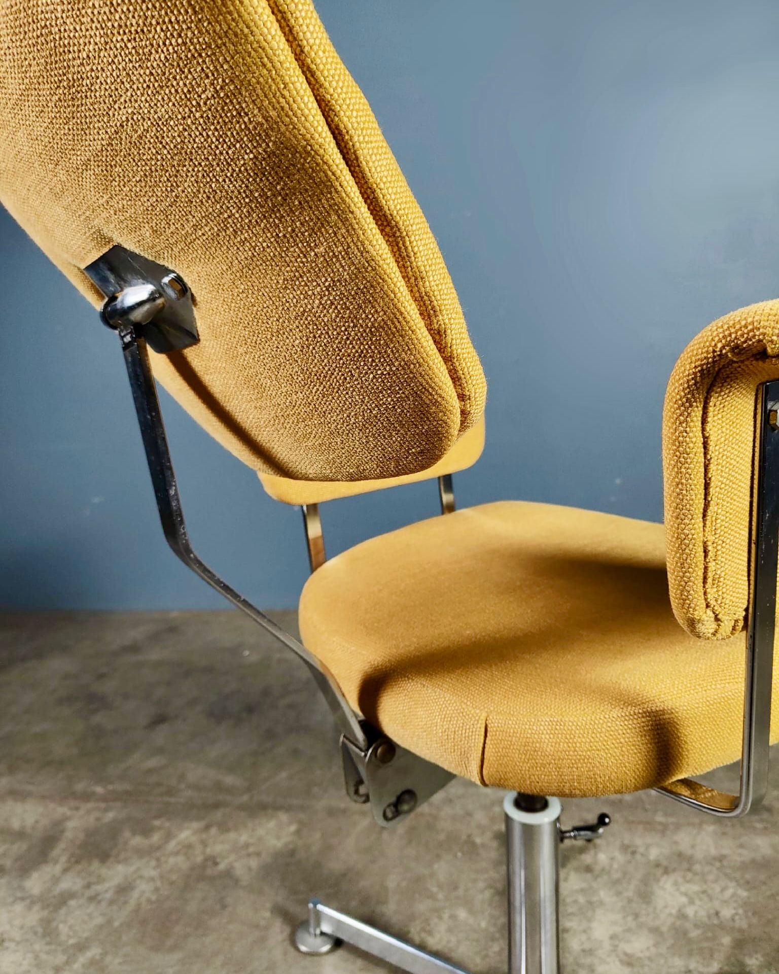 SOLD Mid Century Yellow Office Swivel Chair Vintage Retro MCM