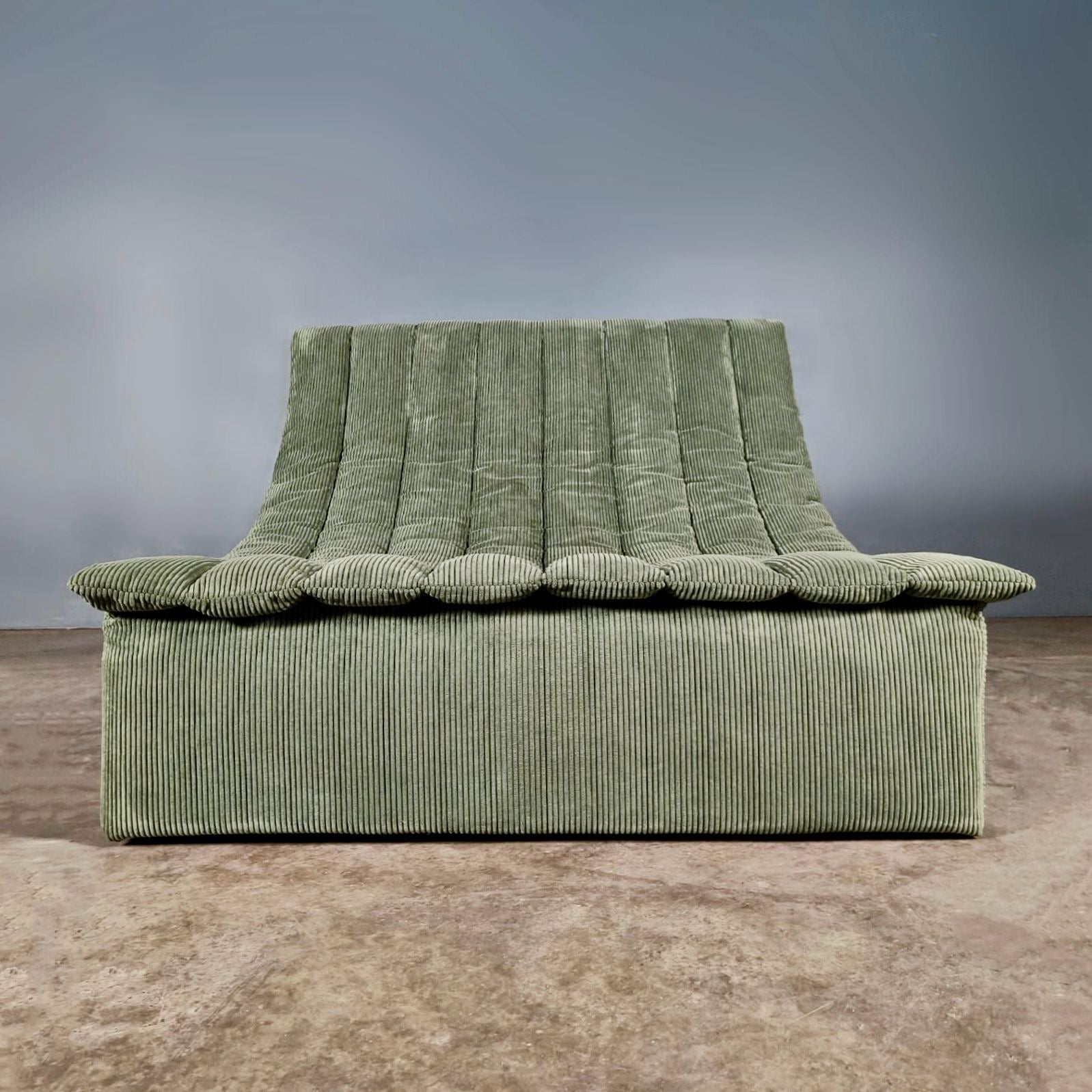 SOLD Pair Of Habitat Green Velvet Scoops Lounge Chairs Mid Century Vintage Retro MCM