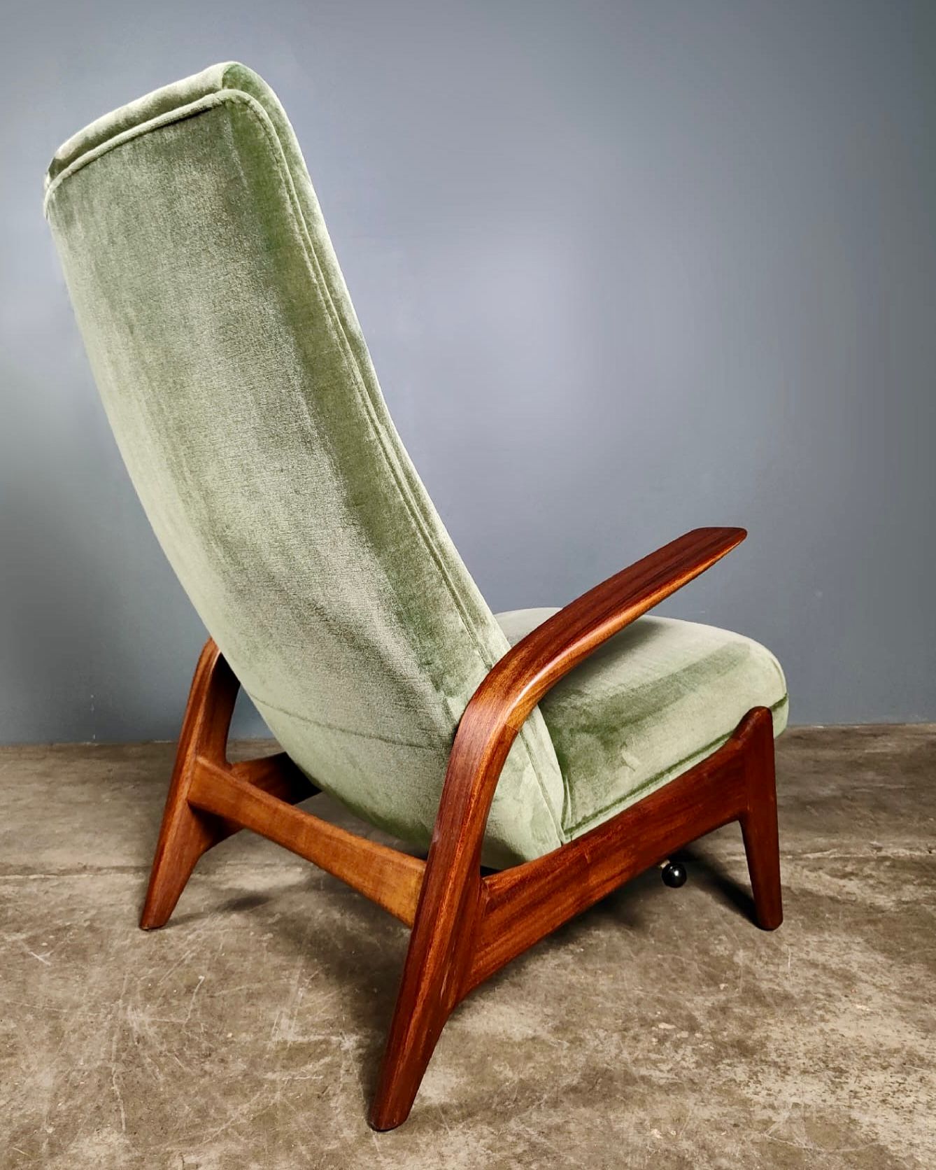 SOLD Pair Of Green Rock ‘N’ Rest Lounge Chairs & Footstool Rolf Rastad & Adolf Relling Gimson & Slater Mid Century Vintage Retro MCM