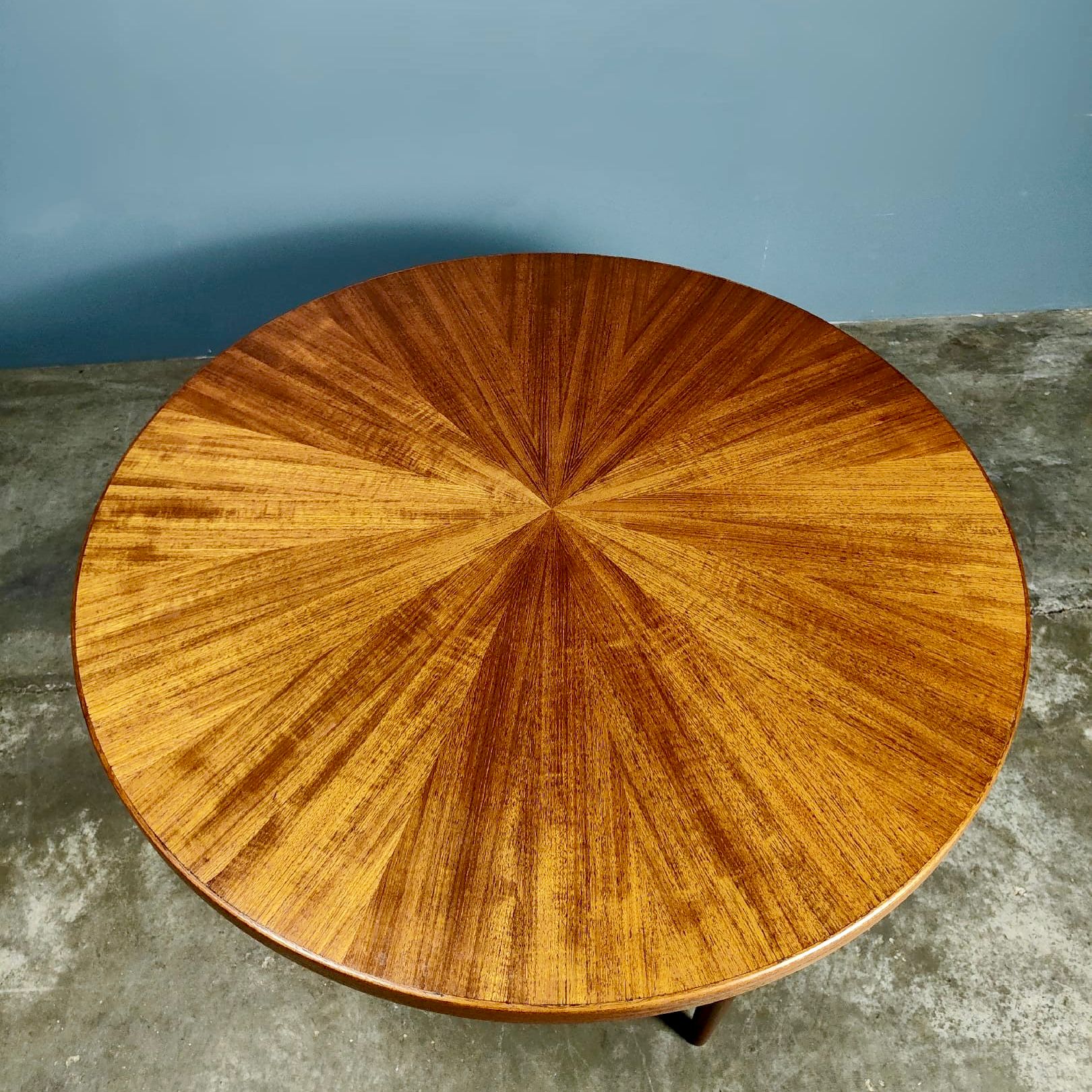 SOLD Mid Century Large Teak Sunburst Coffee Table/Side Table Vintage Retro MCM