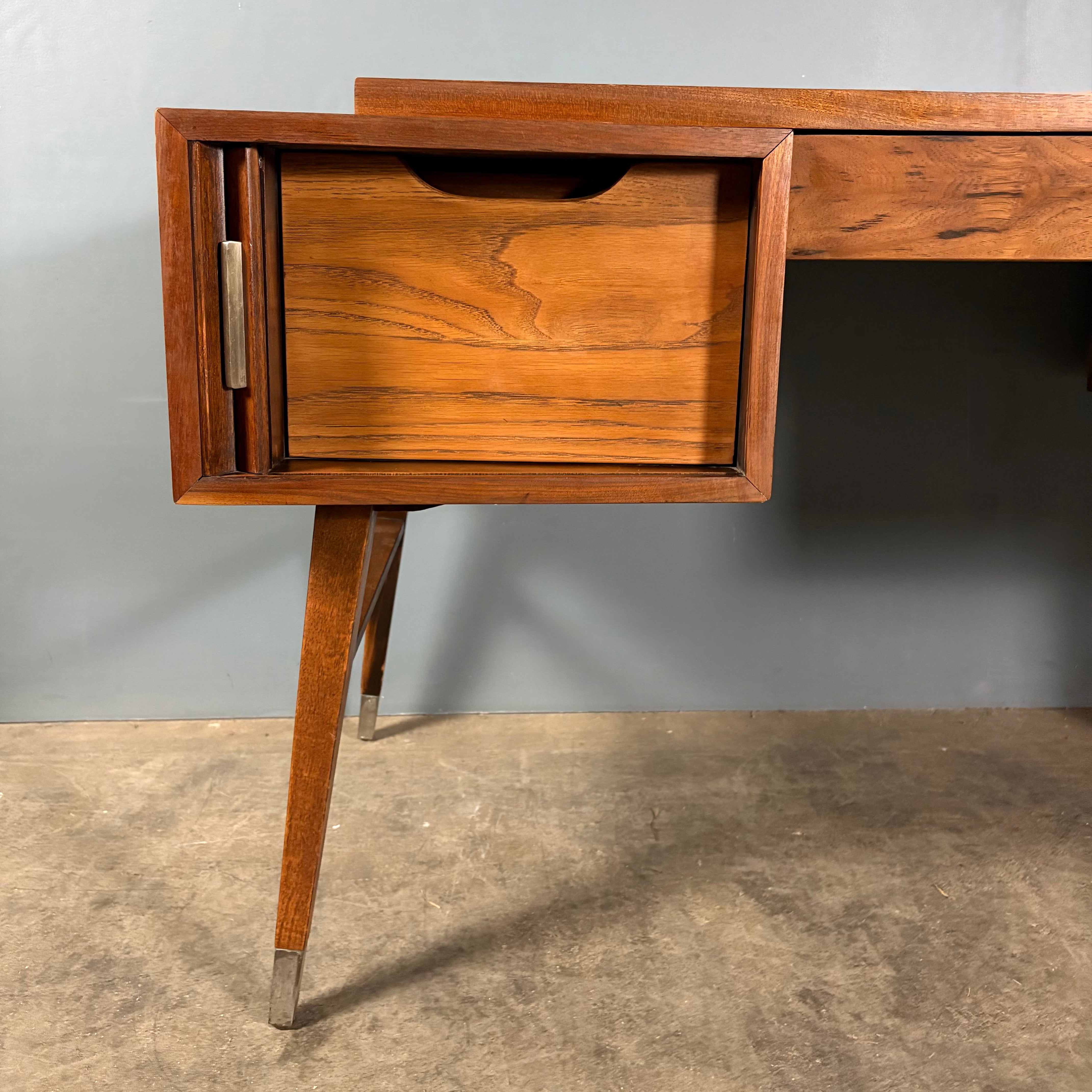 SOLD Sligh Lowry American Walnut Tambour Desk & Chair Mid Century Vintage Retro MCM