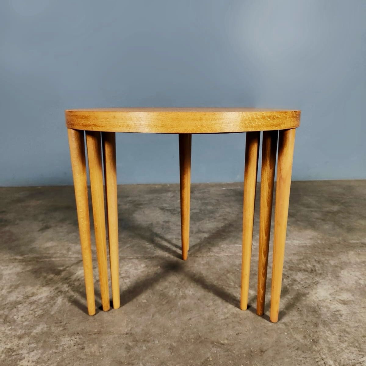 Mid Century Teak Nest Of Round Tables Vintage Retro MCM