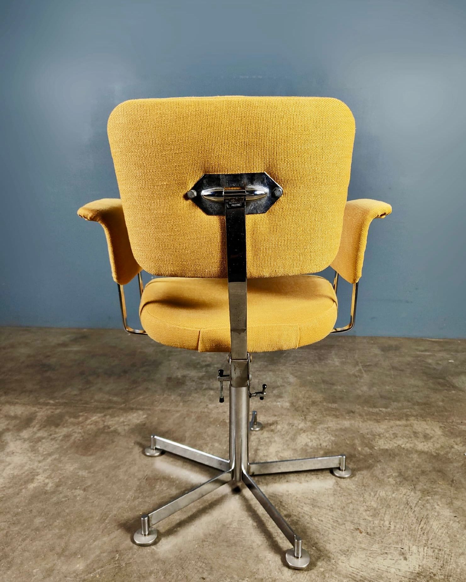 SOLD Mid Century Yellow Office Swivel Chair Vintage Retro MCM