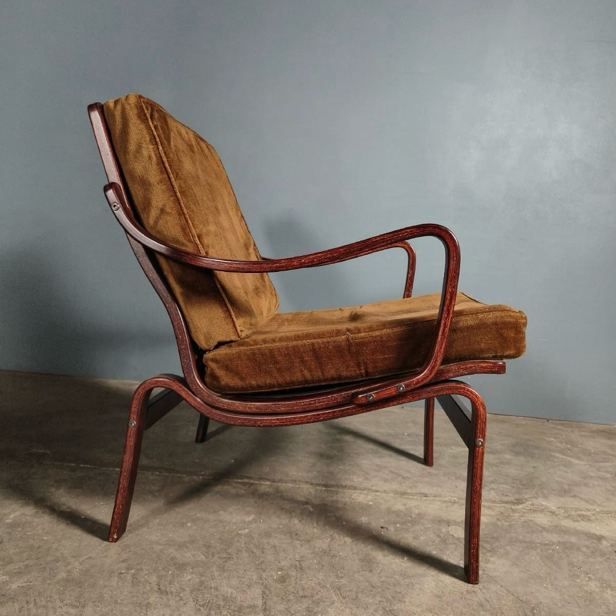 Mid Century Bentwood Rosewood Lounge Chair Vintage Retro MCM