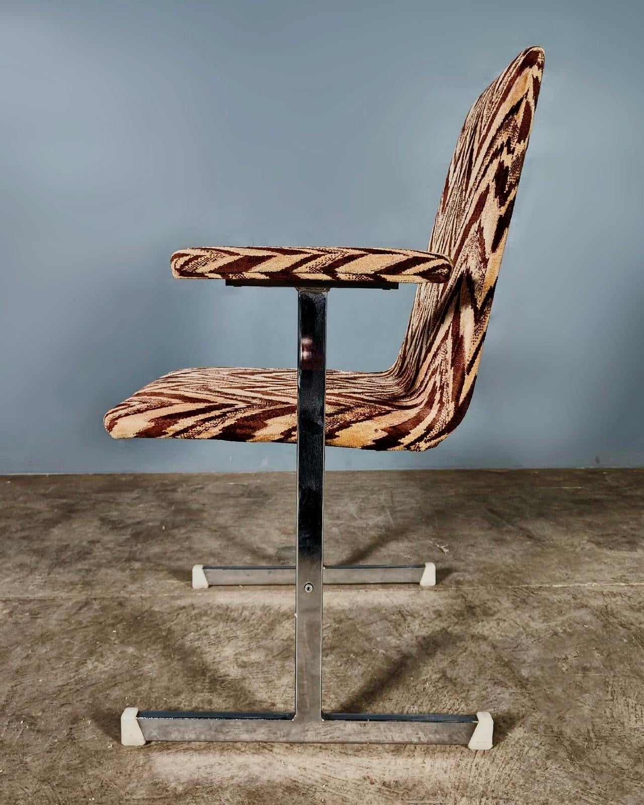 SOLD 6 x Mid Century Pieff Lisse Chrome Geometric Dining Chairs Vintage Retro MCM