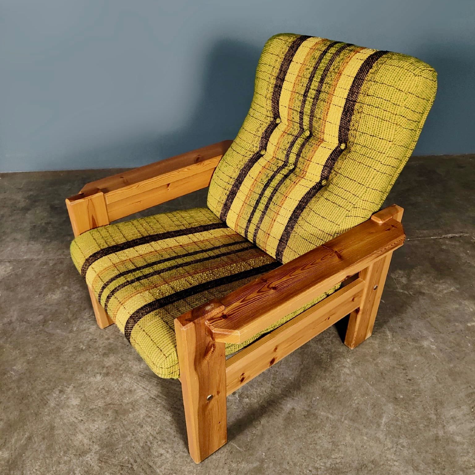 Mid Century Yngve Ekström Style Swedish Pine Two Seater Sofa & Armchair Vintage Retro MCM