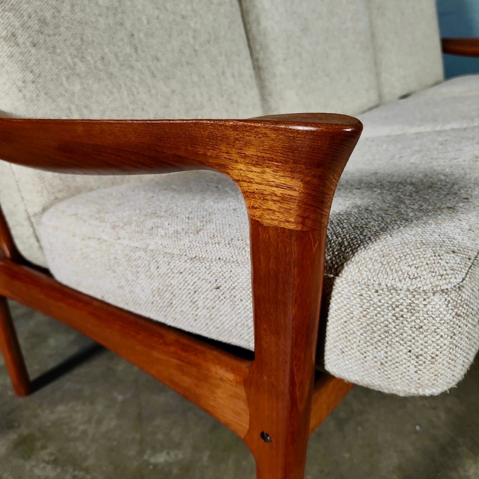 Mid Century Danish Teak Three Seater Sofa By Illum Wikkelsø For Glostrup Møbelfabrik Vintage Retro MCM