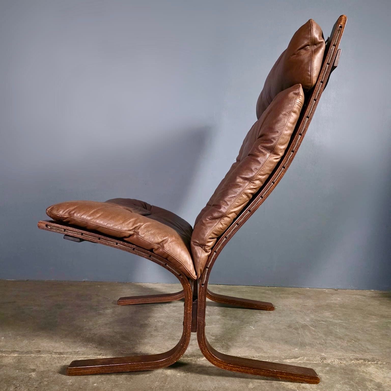 SOLD Siesta Leather Lounge Chair By Ingmar Relling For Westnofa Mid Century Vintage Retro MCM