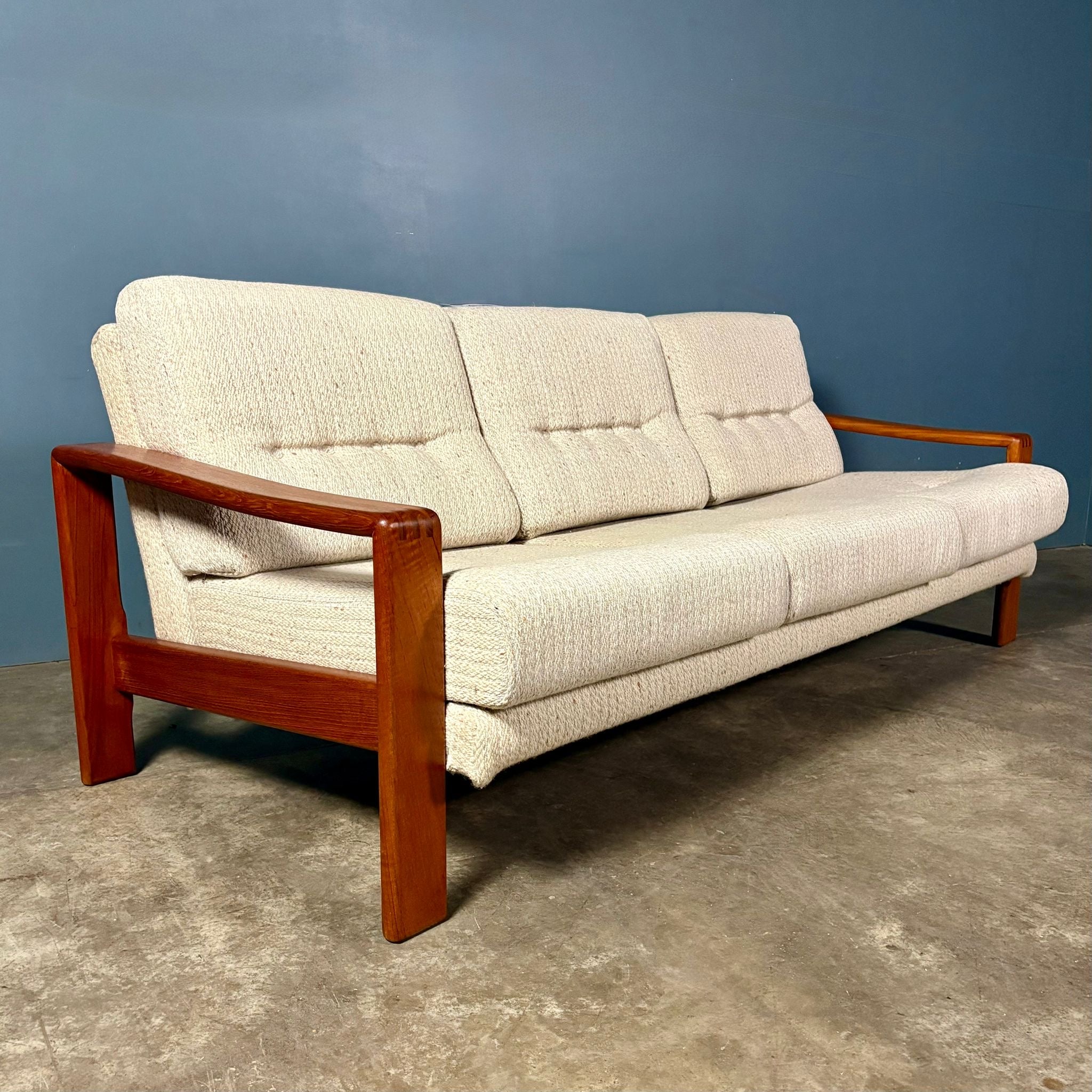 SOLD Danish Three Seater Sofa Teak Mid Century Vintage Retro MCM