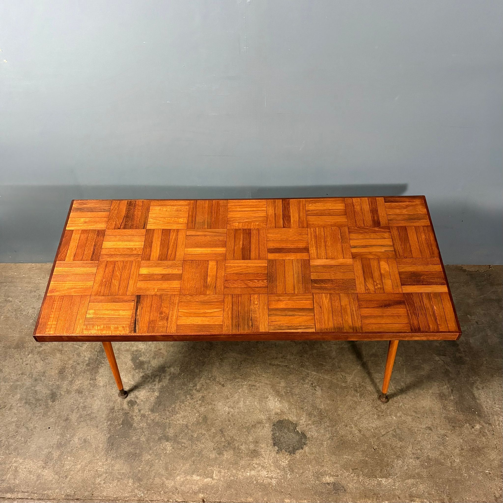 Teak Parquet Coffee Table Mid Century Vintage Retro MCM