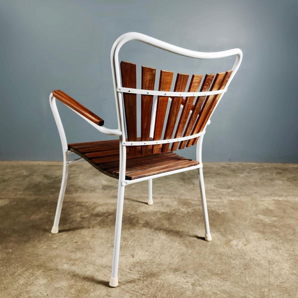 SOLD Danish Teak Daneline BKS 4 Garden Stacking Chairs & Table Mid Century Vintage Retro MCM