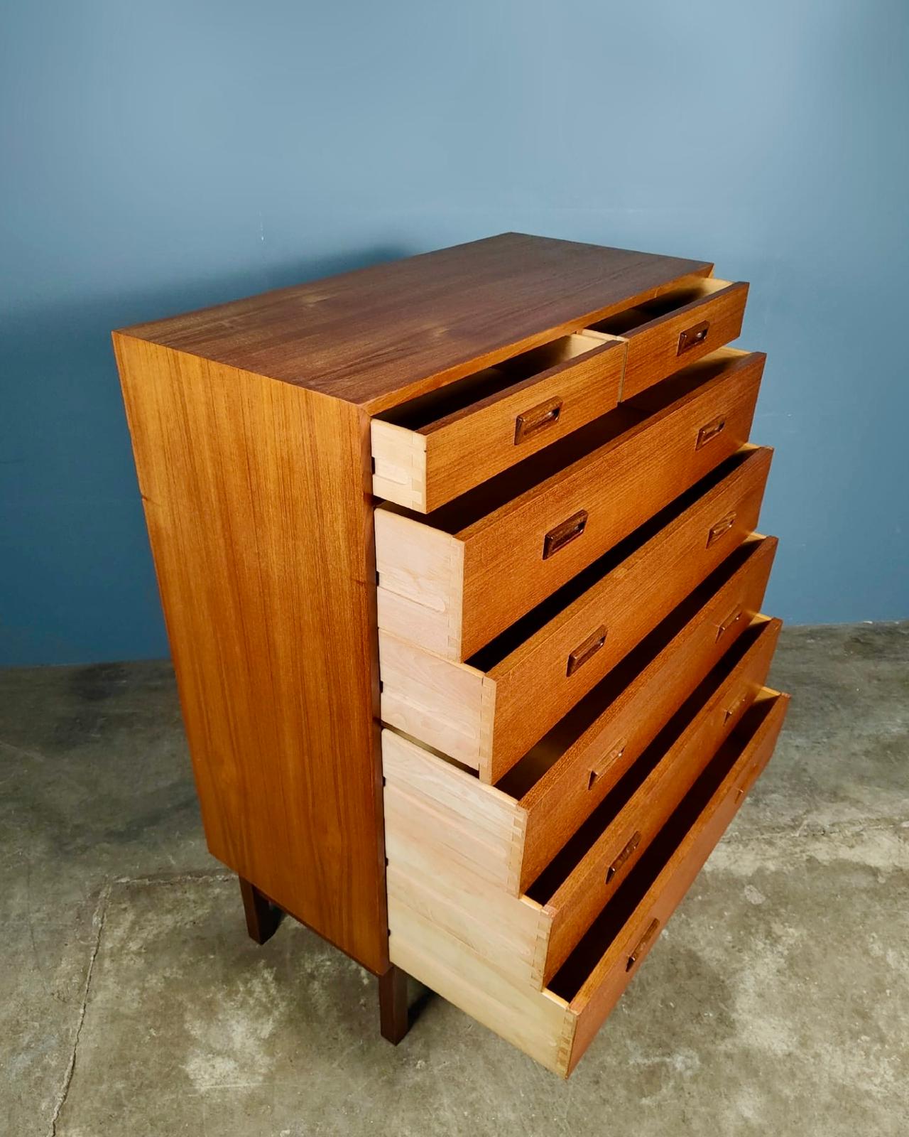 SOLD Large Danish Tall Boy/Chest Of Drawers By Vitze Møbelfabrik Børge Mogensen Mid Century Vintage Retro MCM