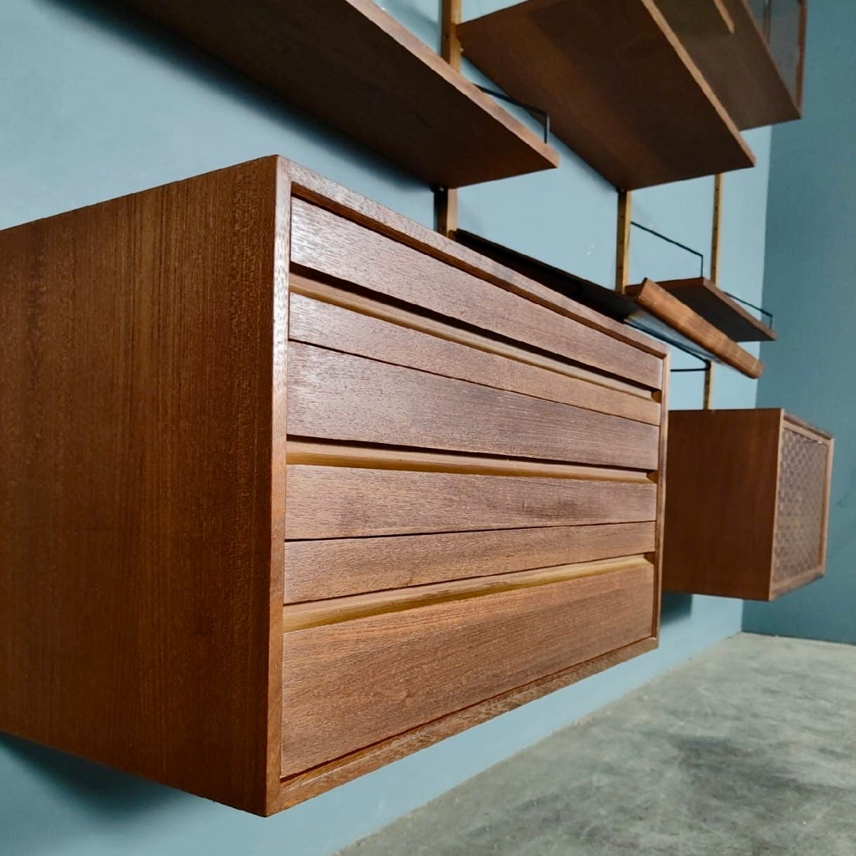 Mid Century Poul Cadovius Royal System Cado Large Teak Wall Unit Vintage Retro MCM